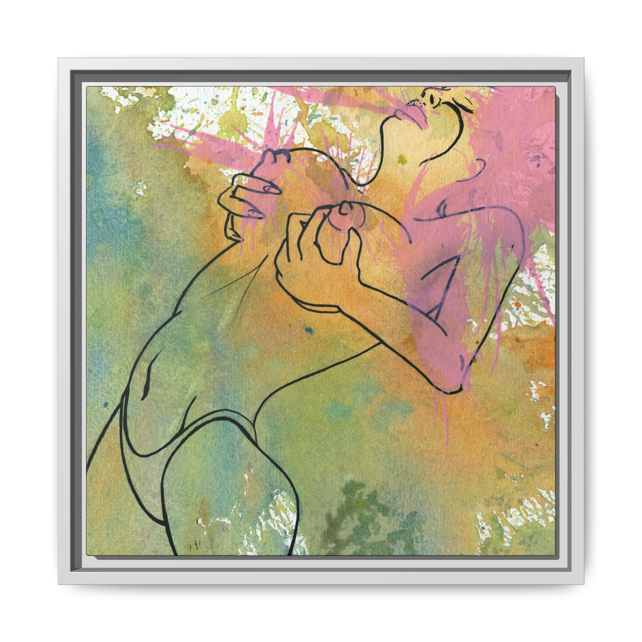 "Pinking" Canvas Framed print By Larry White