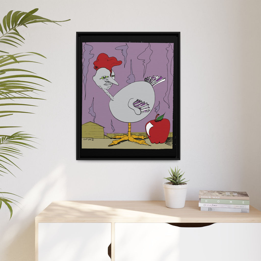 "Ass apple" Framed Canvas Art by Larry White