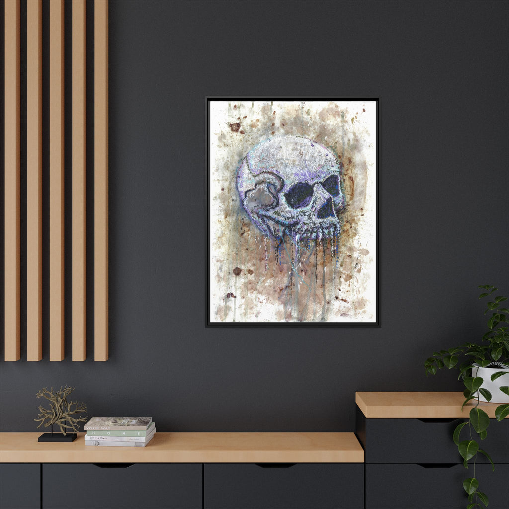 "Albums" Skull Art by Larry White  Framed Matte Canvas —