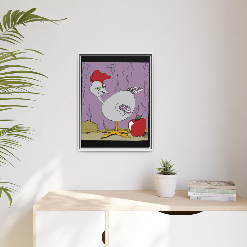 "Ass apple" Framed Canvas Art by Larry White