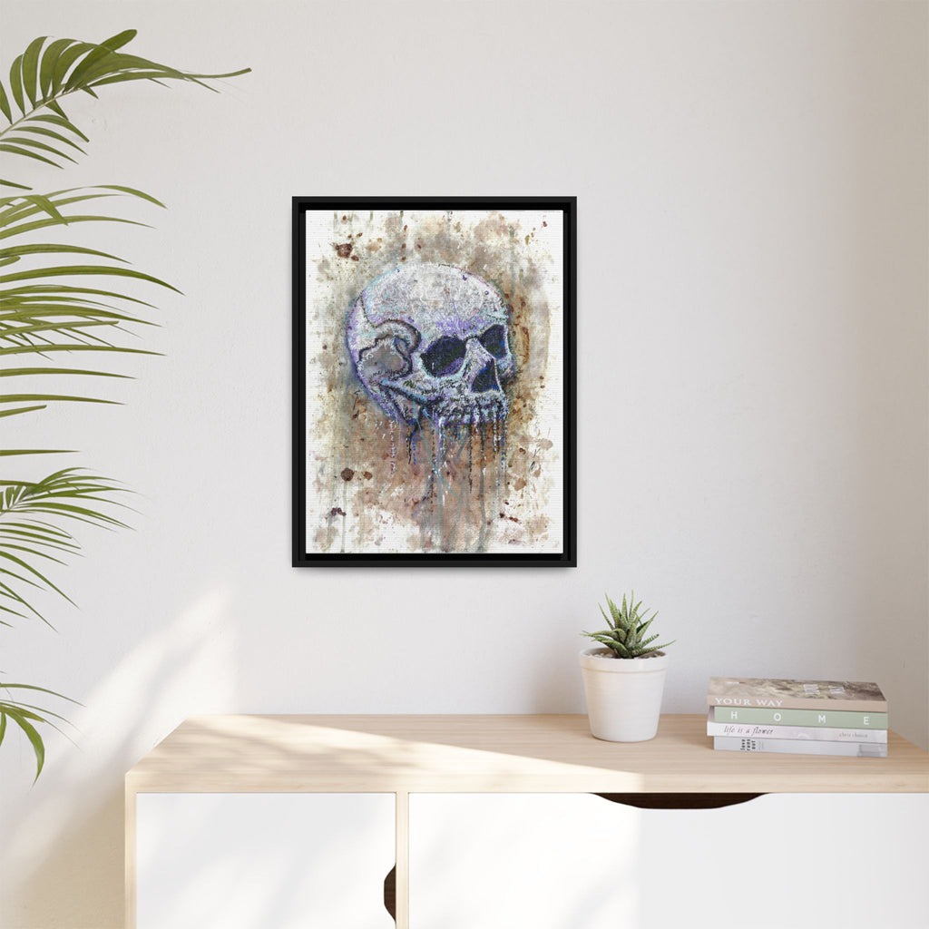 "Albums" Skull Art by Larry White  Framed Matte Canvas —