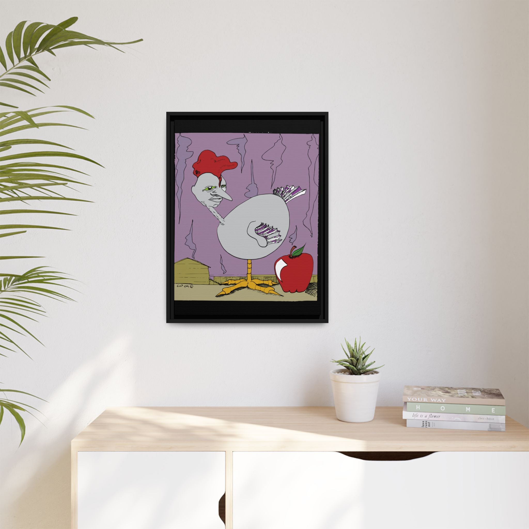 "Ass apple" Framed Canvas Art by Larry White