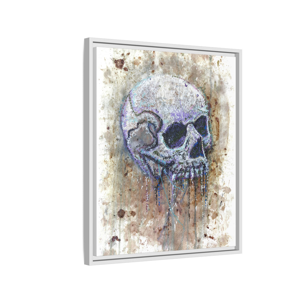"Albums" Skull Art by Larry White  Framed Matte Canvas —