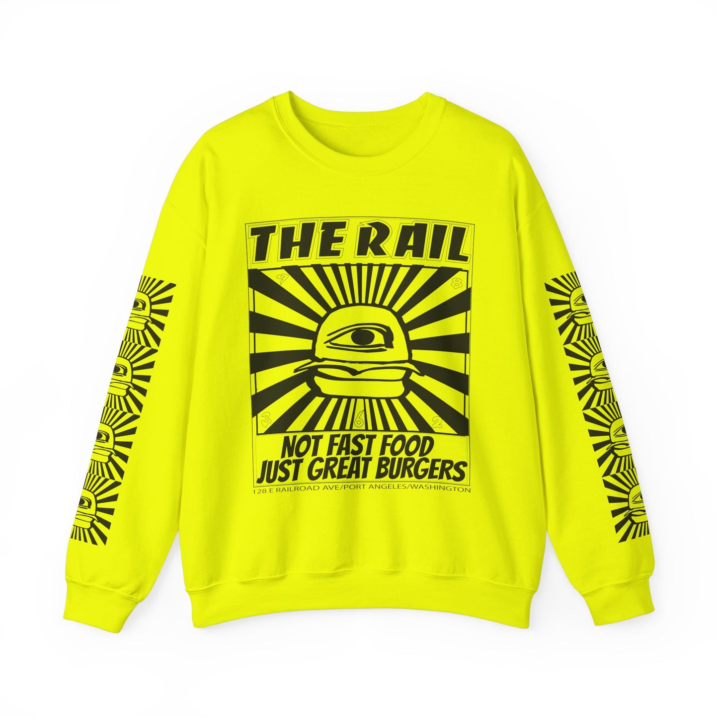 Crewneck Sweatshirt - The Rail All Seeing Eye Burger Design