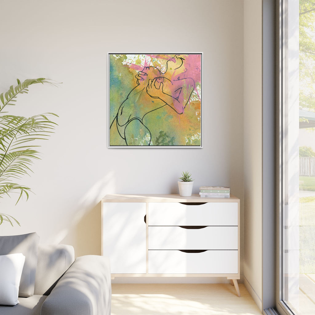 "Pinking" Canvas Framed print By Larry White