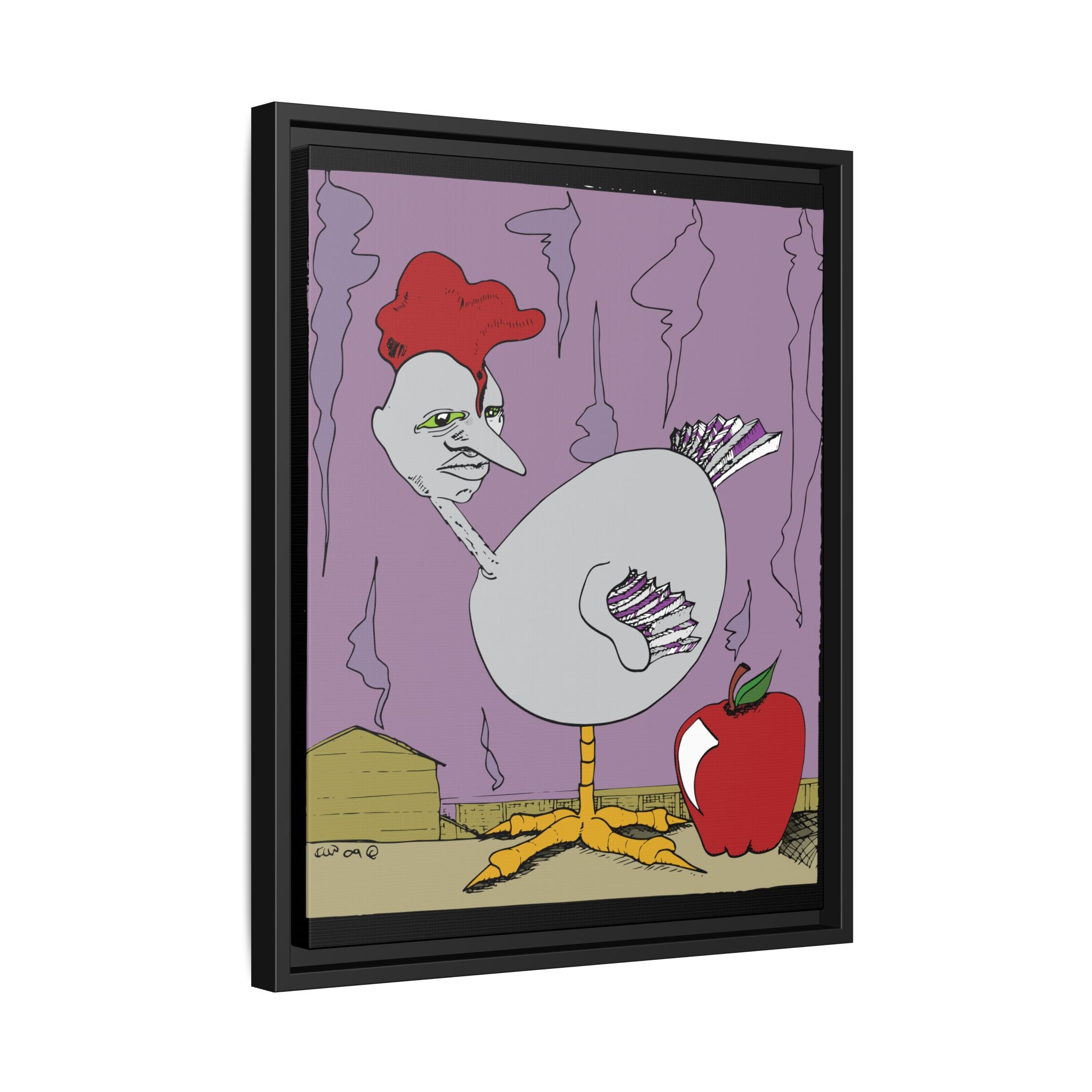 "Ass apple" Framed Canvas Art by Larry White