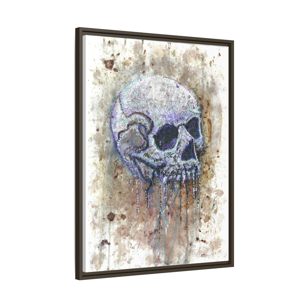 "Albums" Skull Art by Larry White  Framed Matte Canvas —