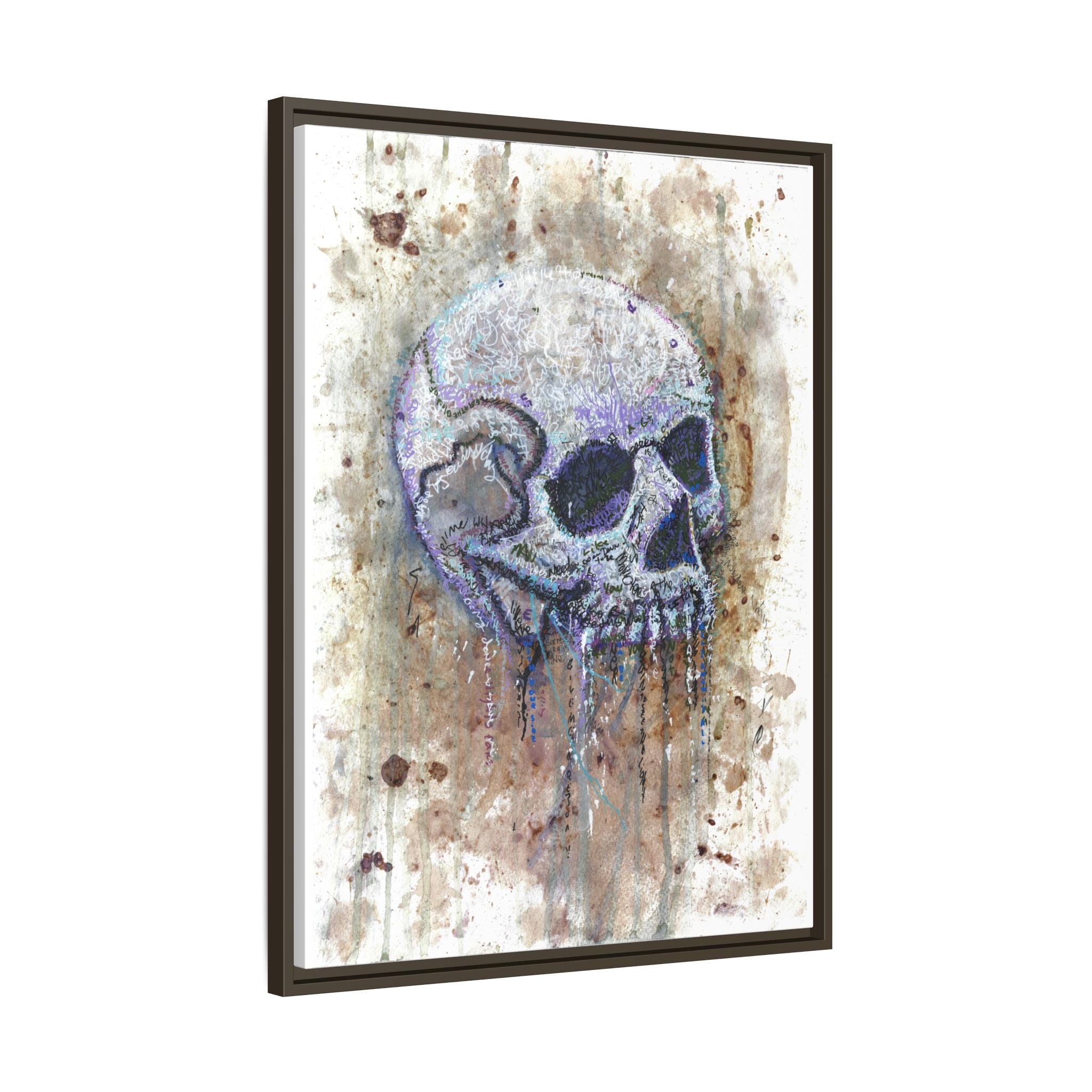 "Albums" Skull Art by Larry White  Framed Matte Canvas —