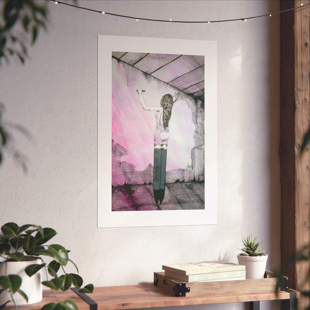 Fine Art Poster — "She Is Sharp" Feminine Illustration by Larry White