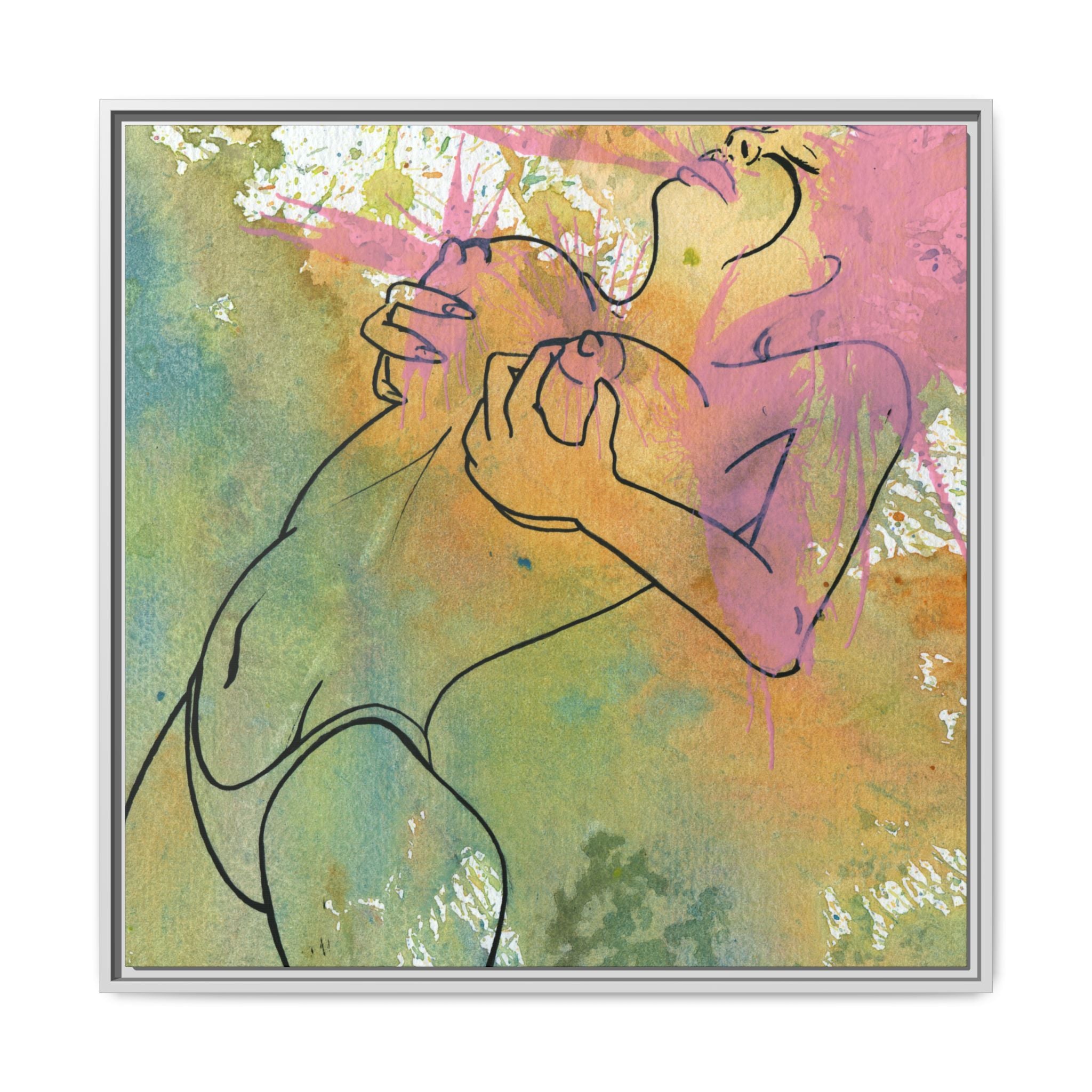 "Pinking" Canvas Framed print By Larry White