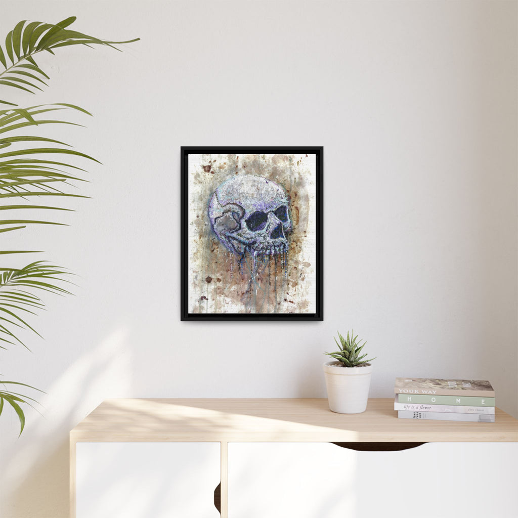 "Albums" Skull Art by Larry White  Framed Matte Canvas —