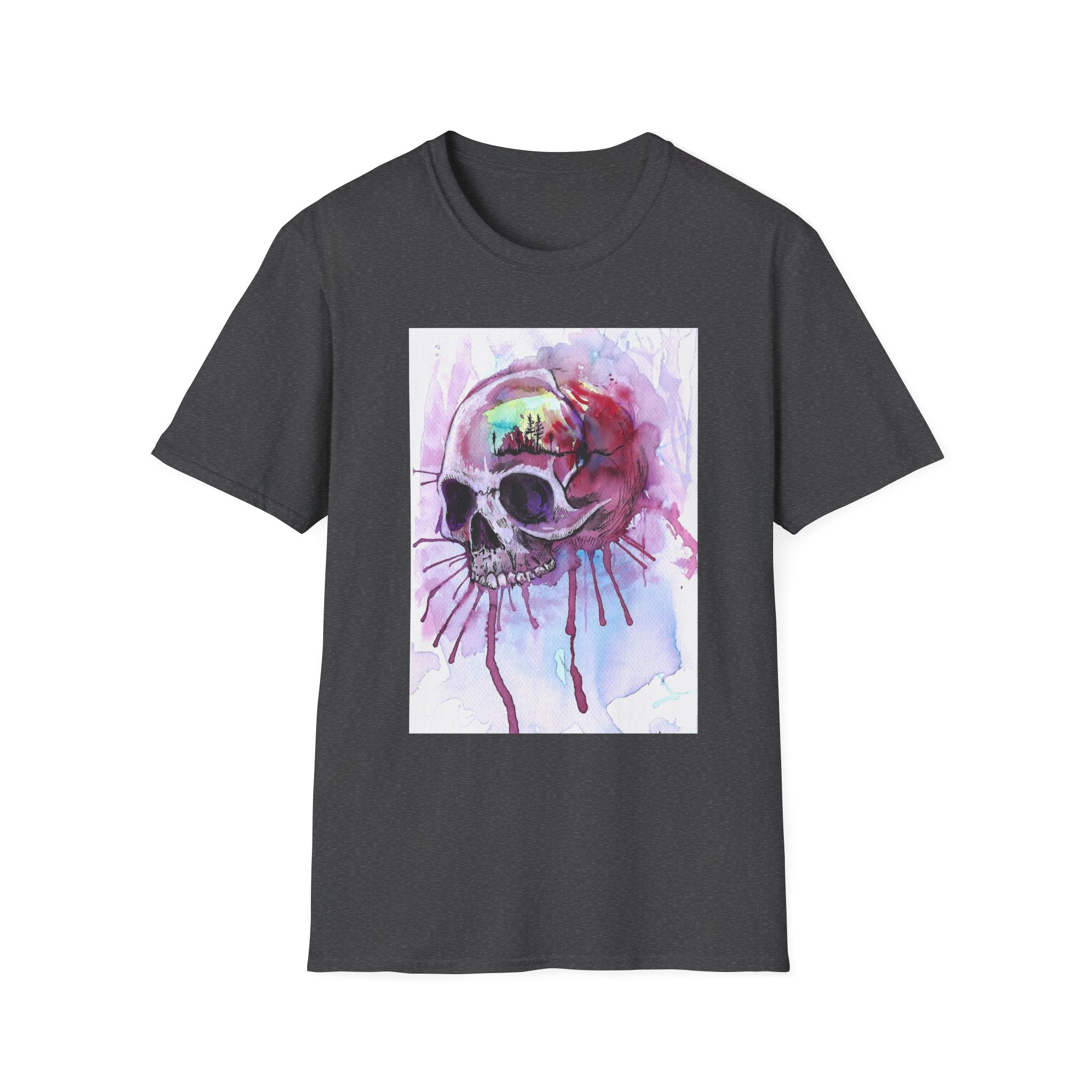 "Sweet Home" Art T-Shirt — Colorful Drip Skull Art Tee