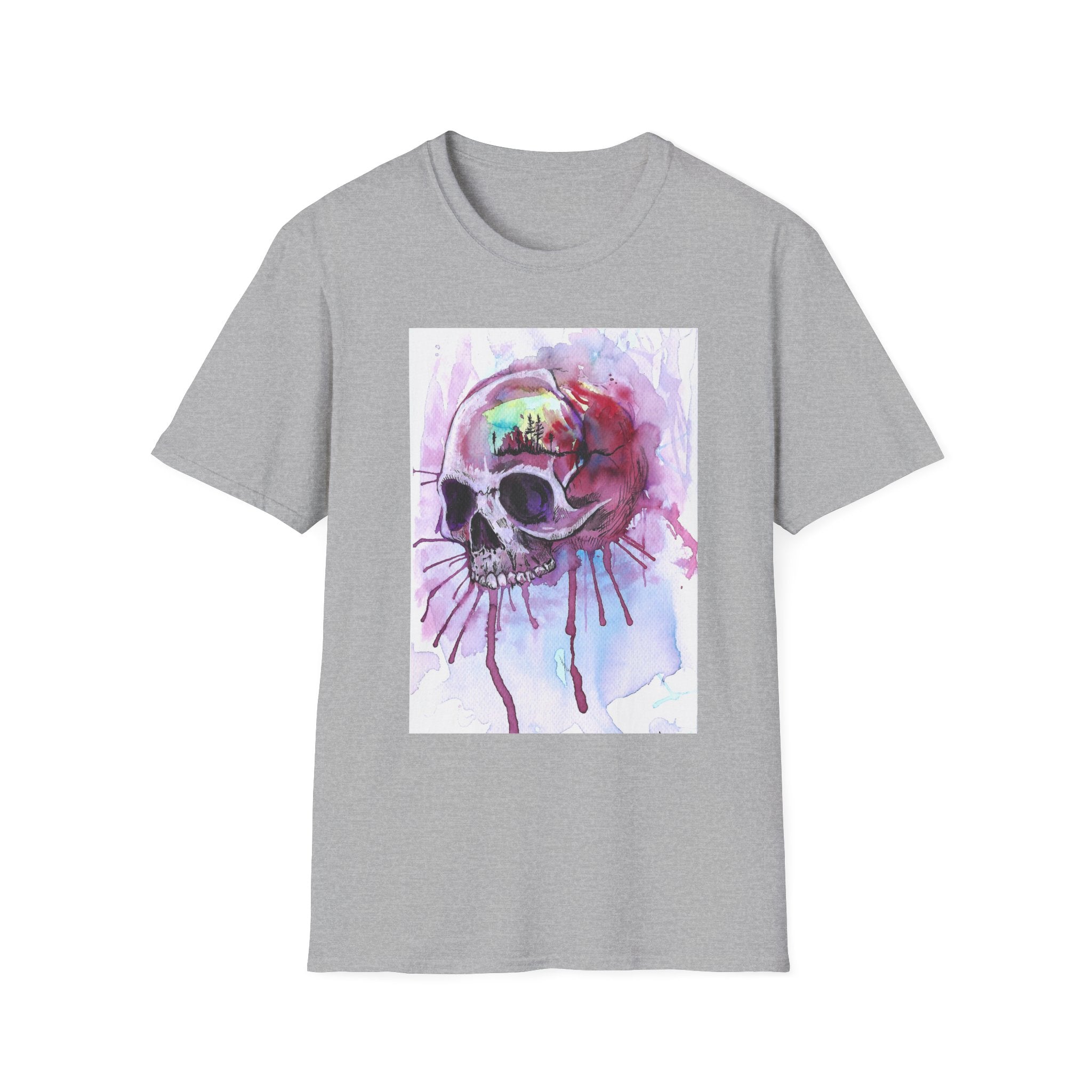 "Sweet Home" Art T-Shirt — Colorful Drip Skull Art Tee