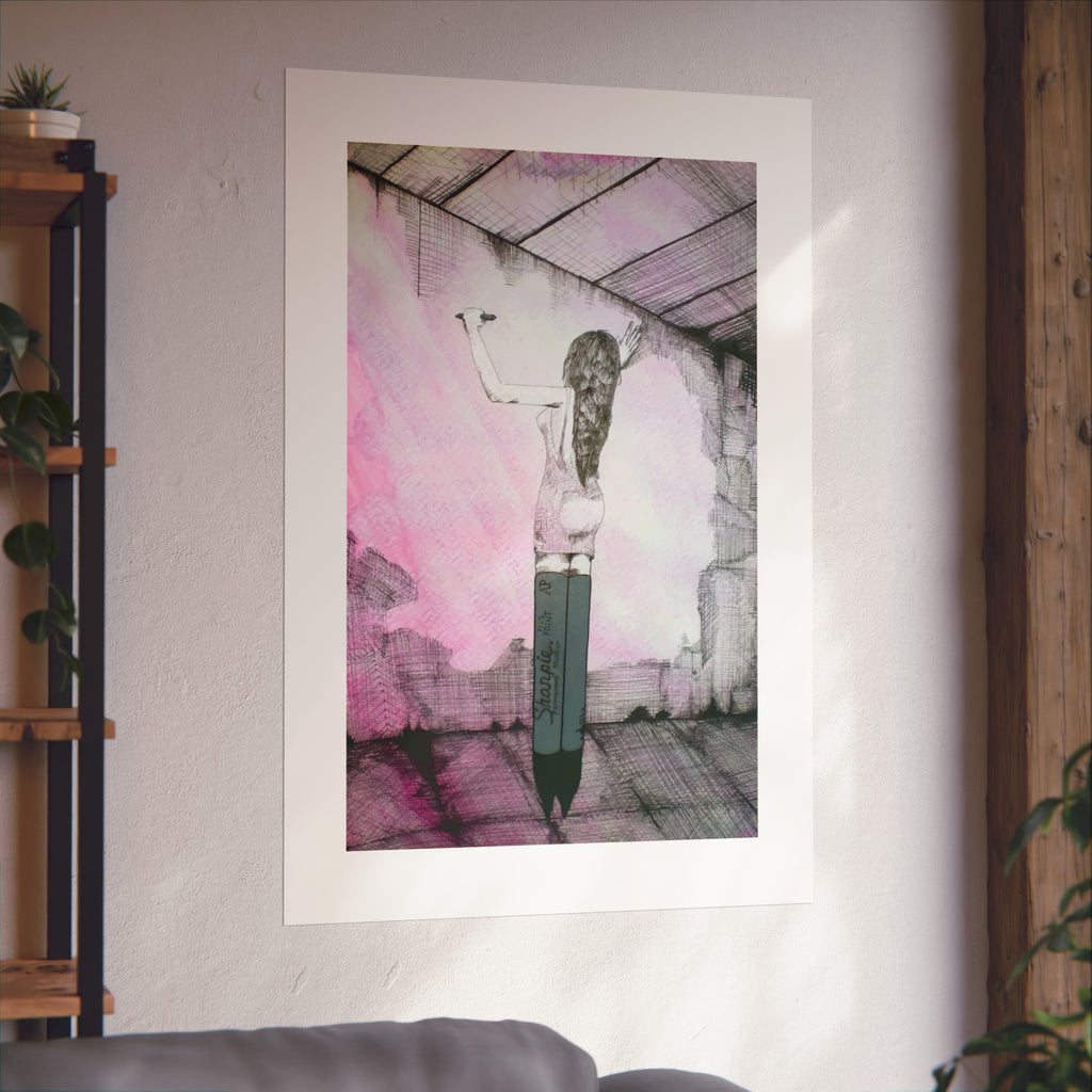 Fine Art Poster — "She Is Sharp" Feminine Illustration by Larry White