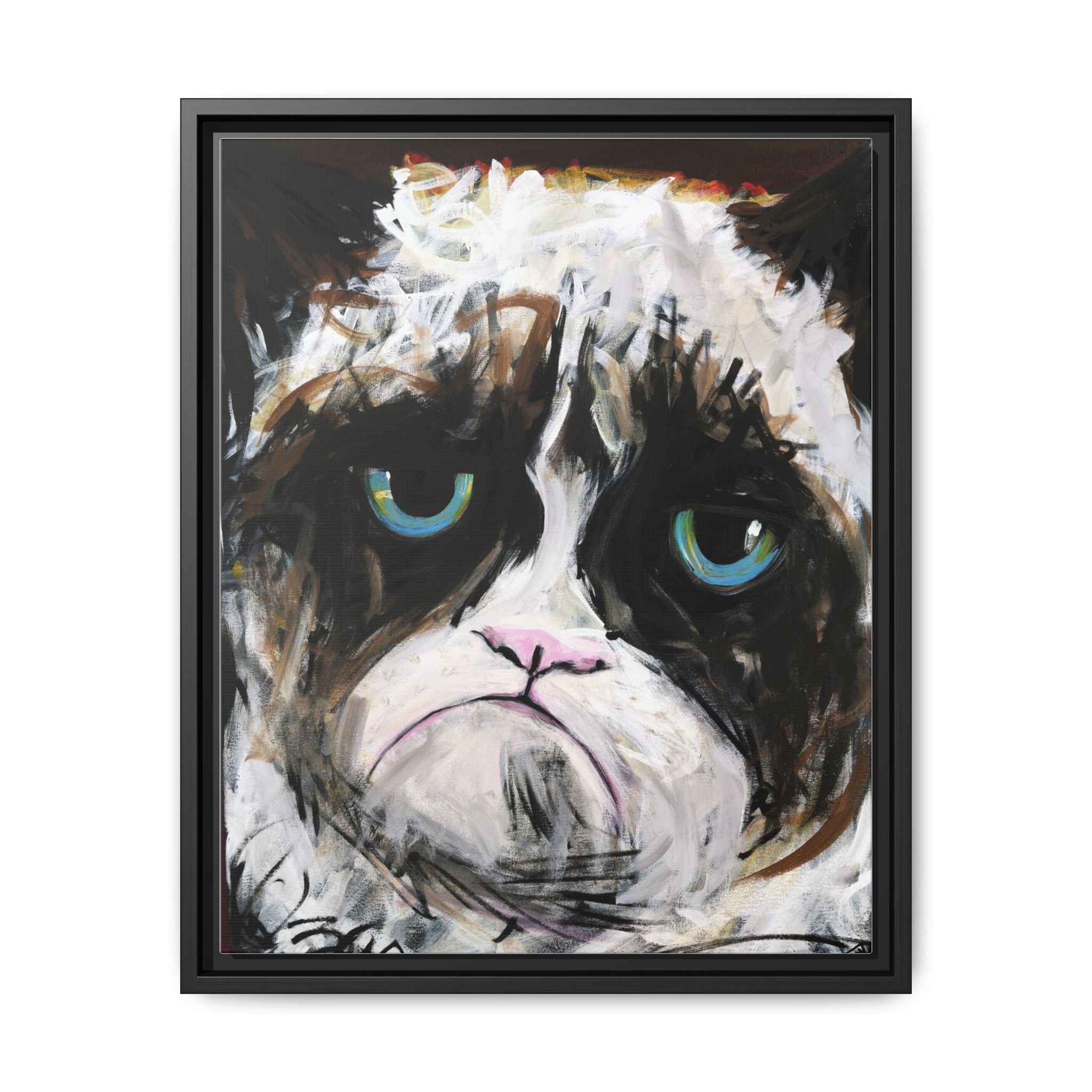 Grumpy Cat Portrait canvas print by Larry White