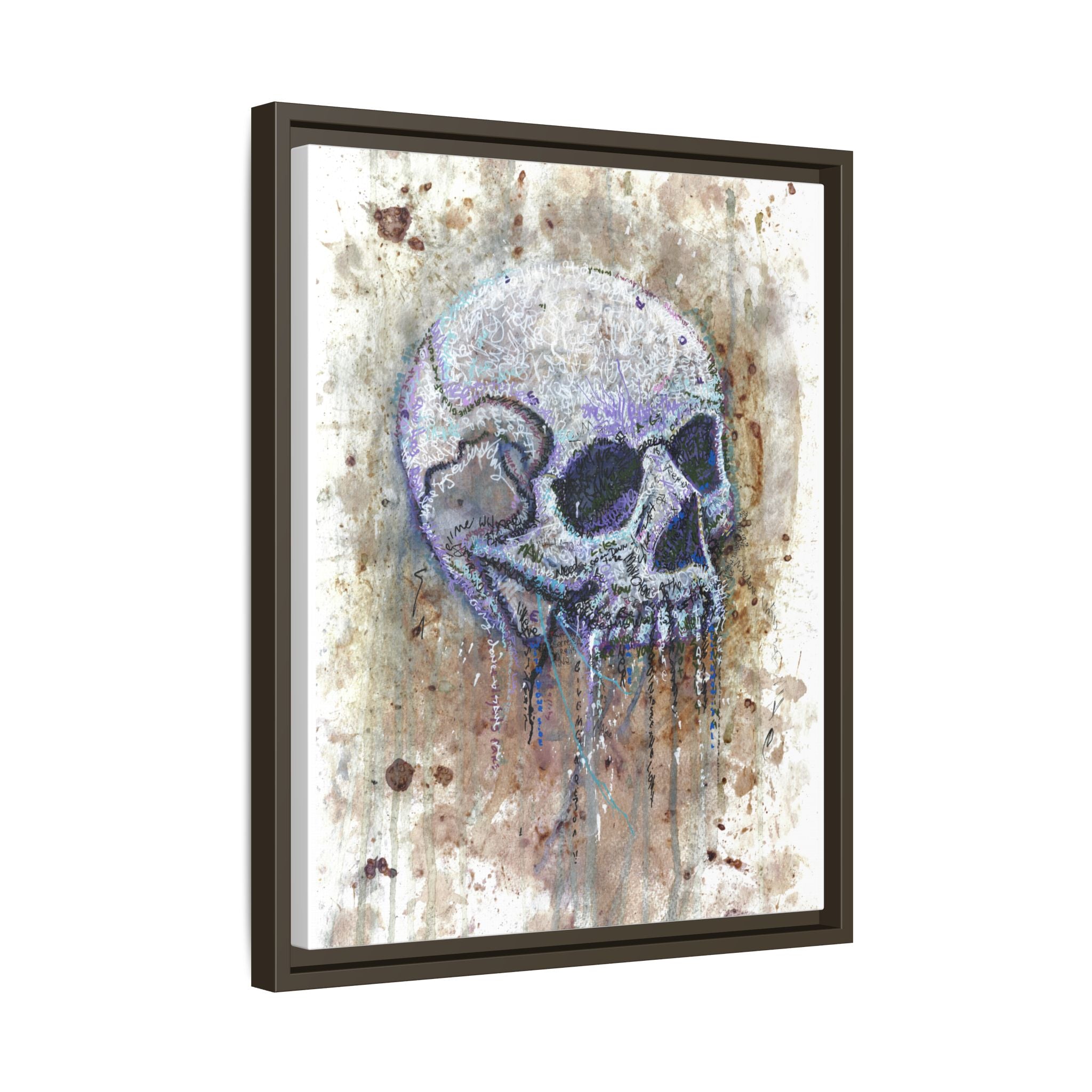 "Albums" Skull Art by Larry White  Framed Matte Canvas —
