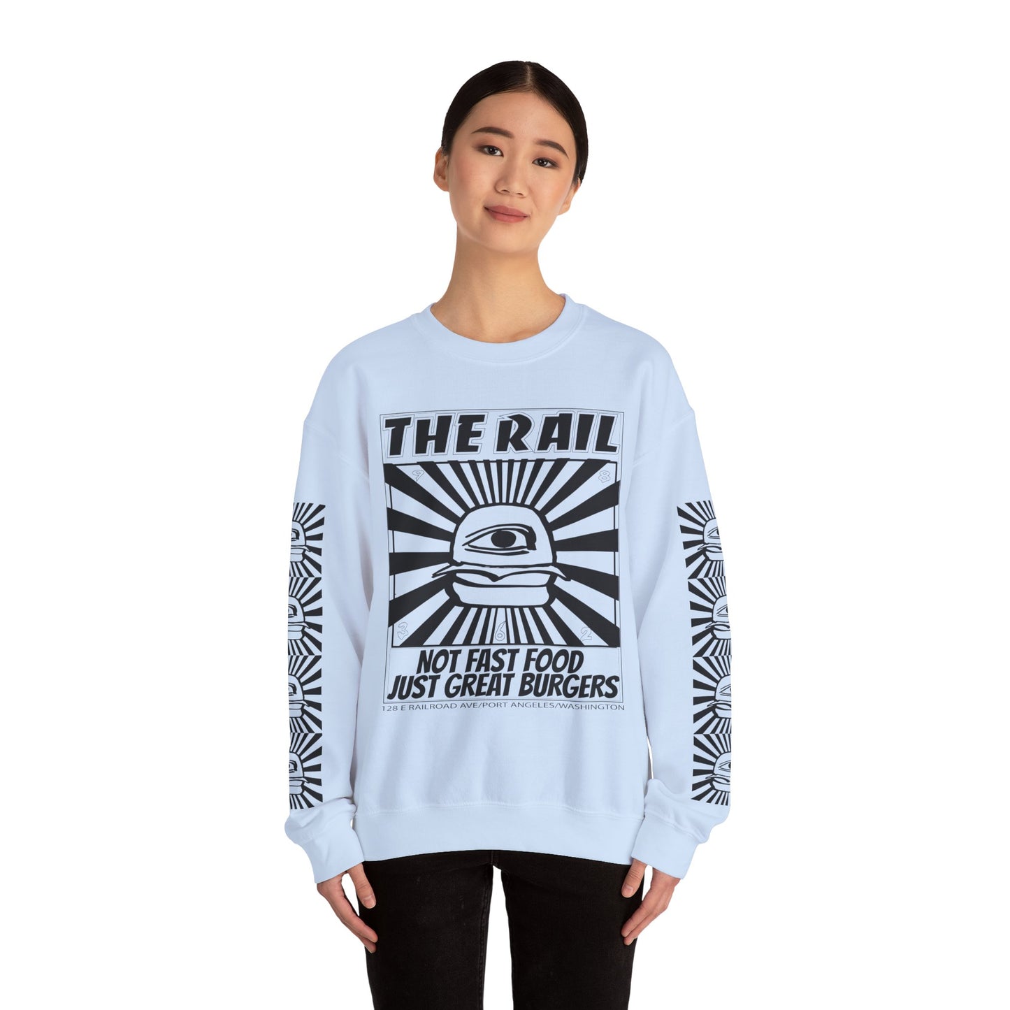 Crewneck Sweatshirt - The Rail All Seeing Eye Burger Design