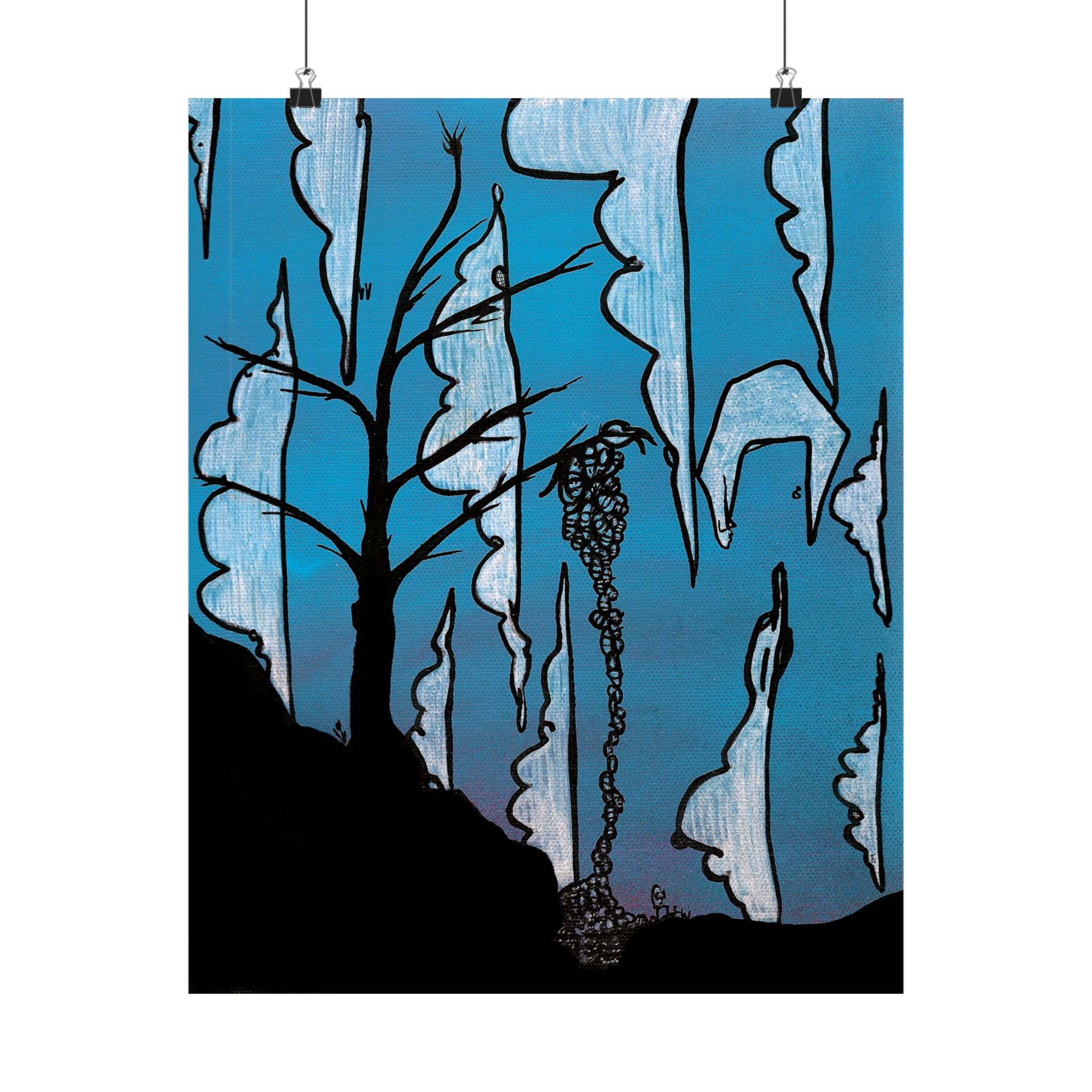 Run by Larry White Matte Vertical Poster — Comical Frosted Fruit Art