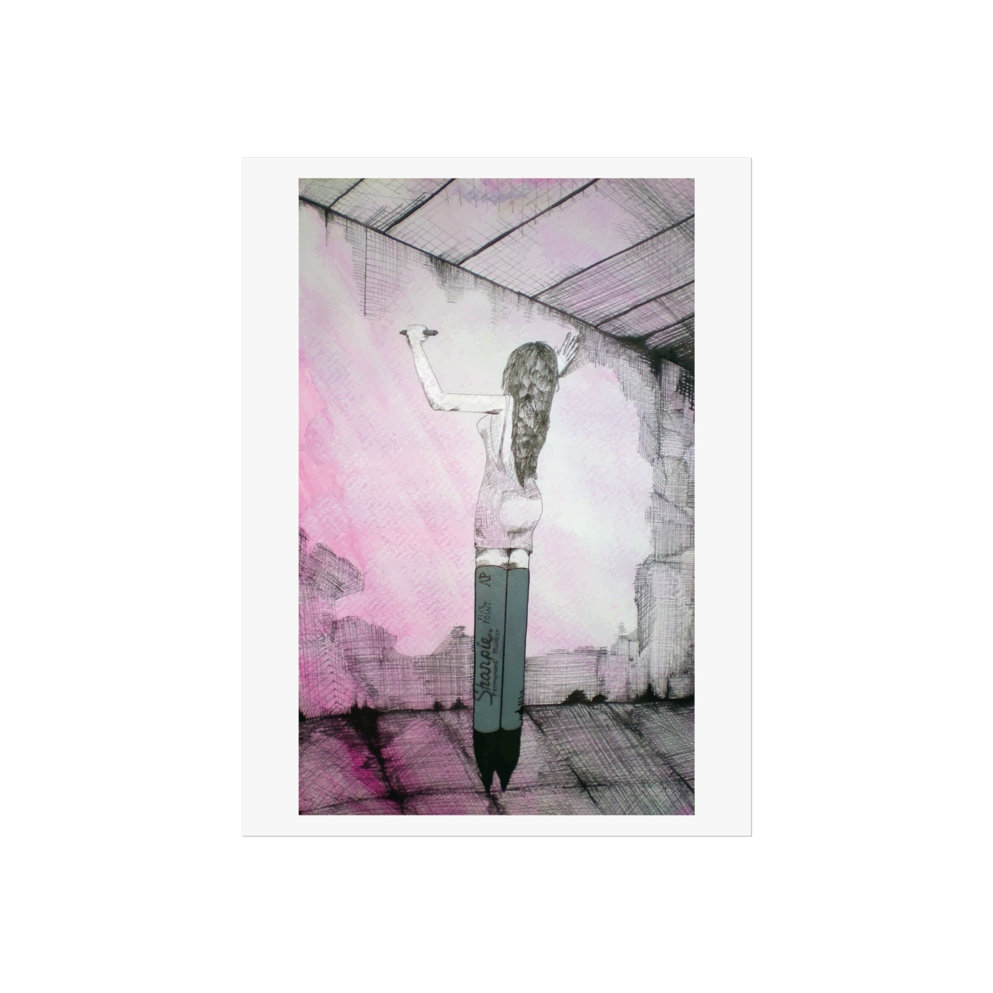 Fine Art Poster — "She Is Sharp" Feminine Illustration by Larry White