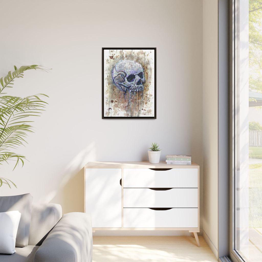 "Albums" Skull Art by Larry White  Framed Matte Canvas —