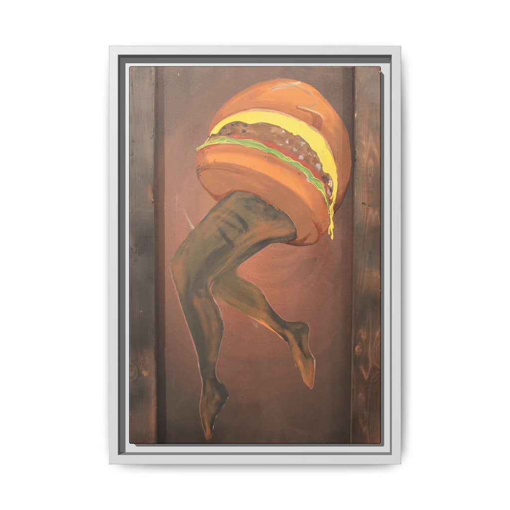 Burger legs Framed Canvas Art —By Larry White