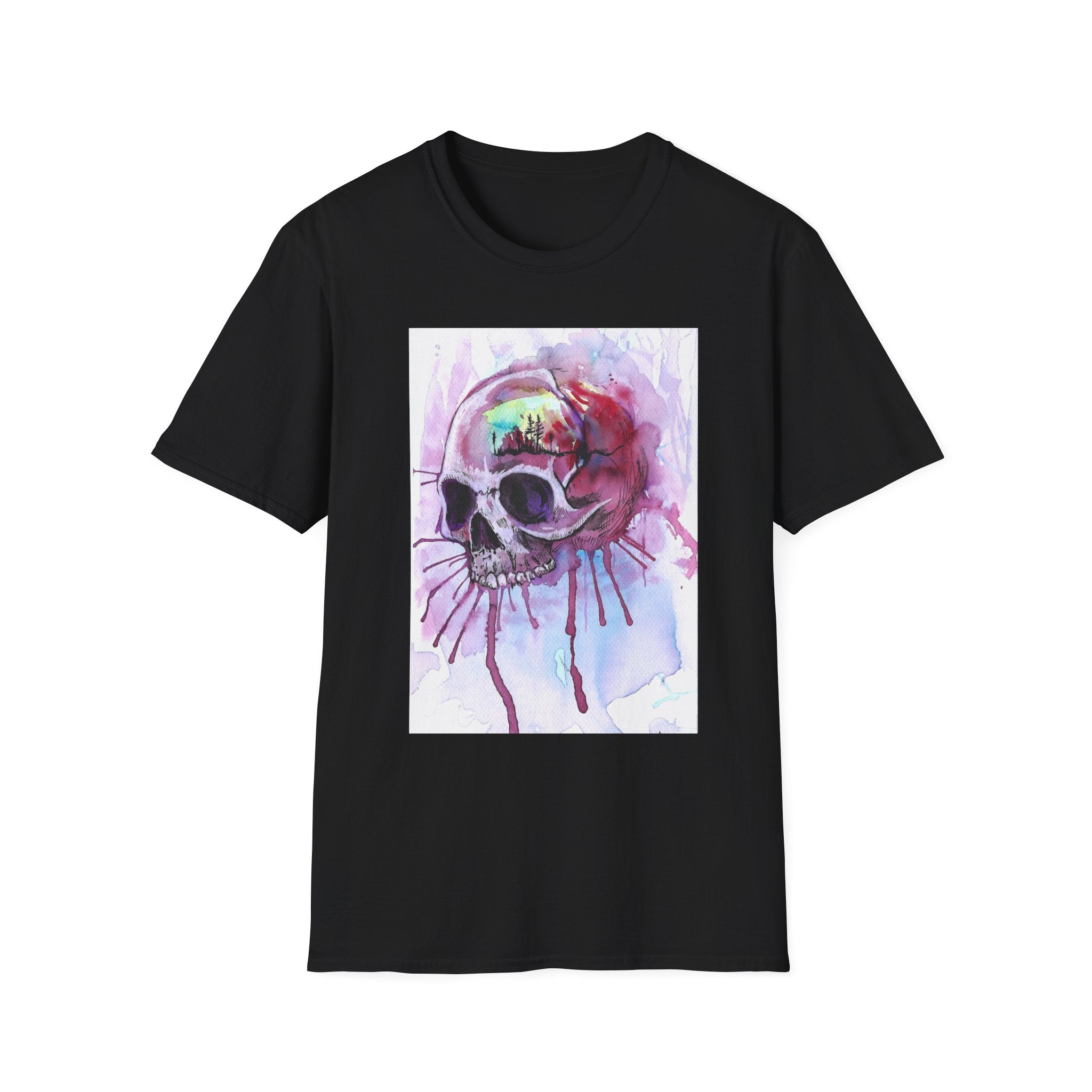 "Sweet Home" Art T-Shirt — Colorful Drip Skull Art Tee