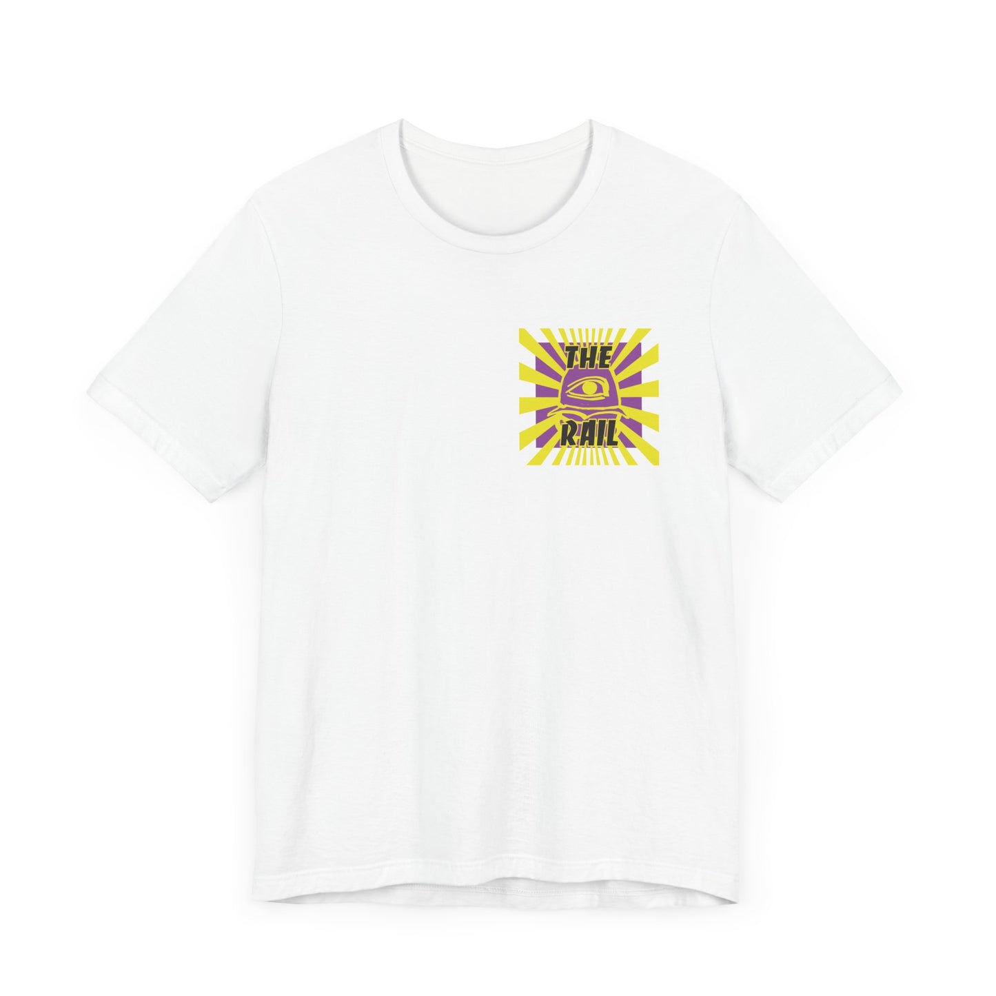 Retro Burger Graphic Tee - Unisex Short Sleeve Shirt with 'The Rail' Print