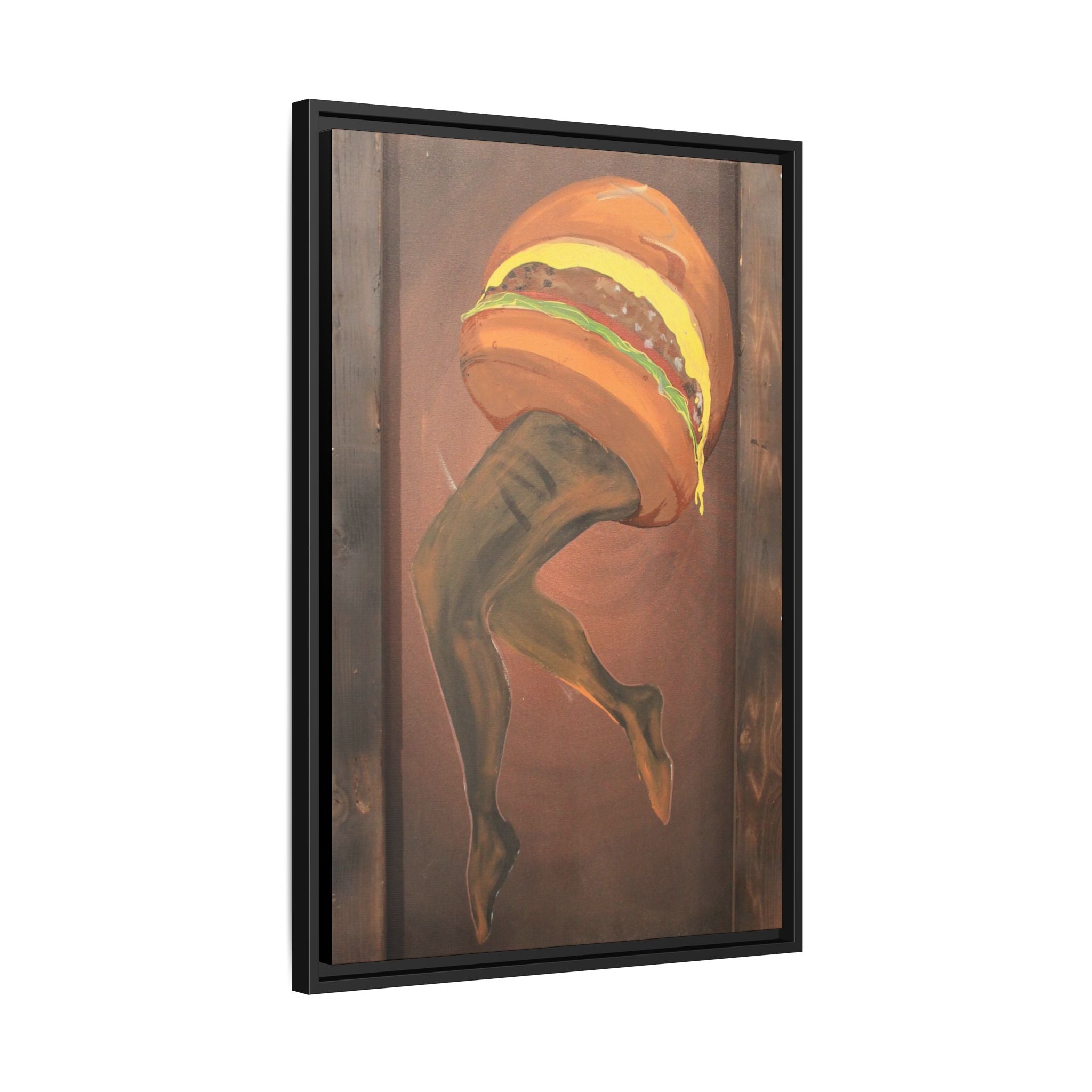 Burger legs Framed Canvas Art —By Larry White