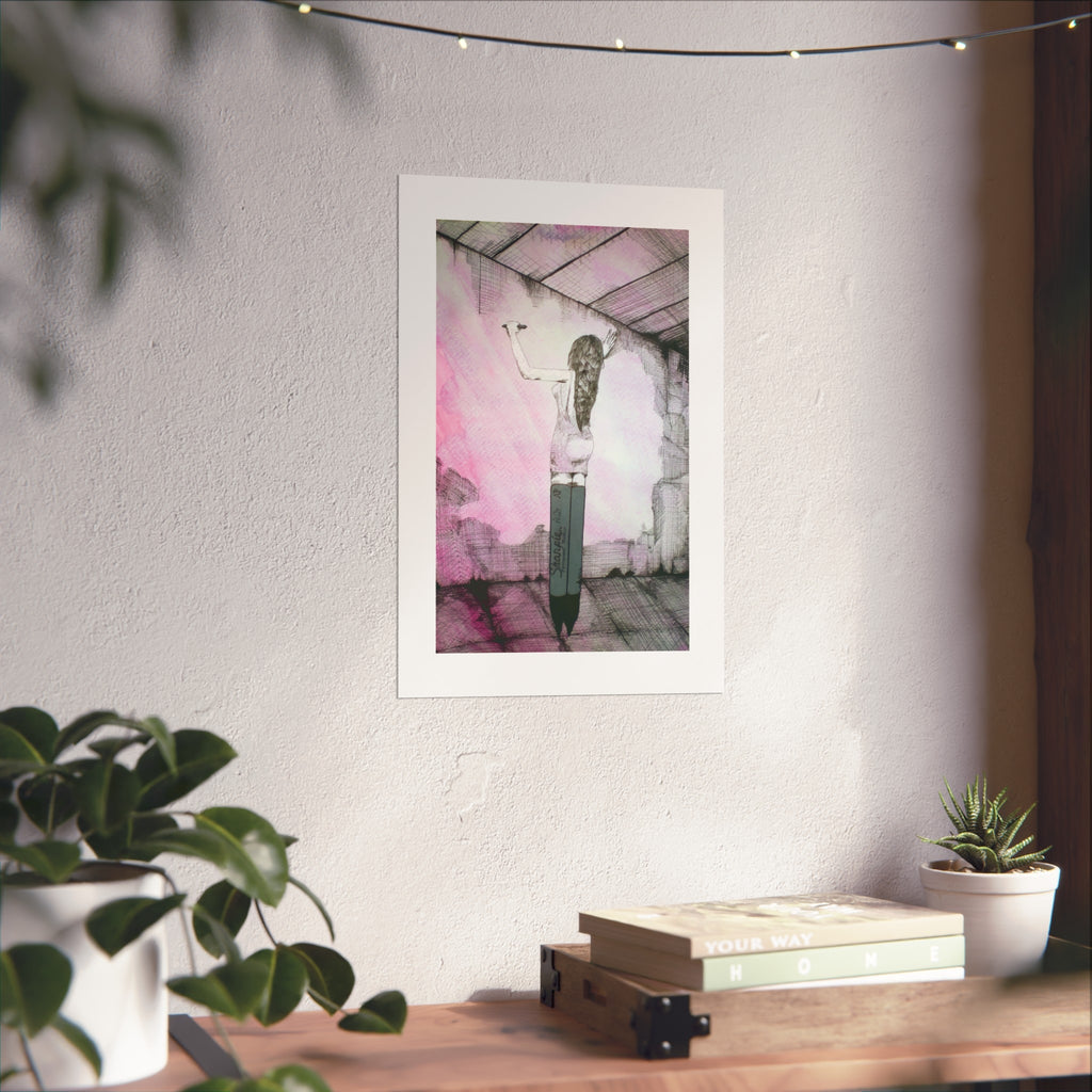 Fine Art Poster — "She Is Sharp" Feminine Illustration by Larry White