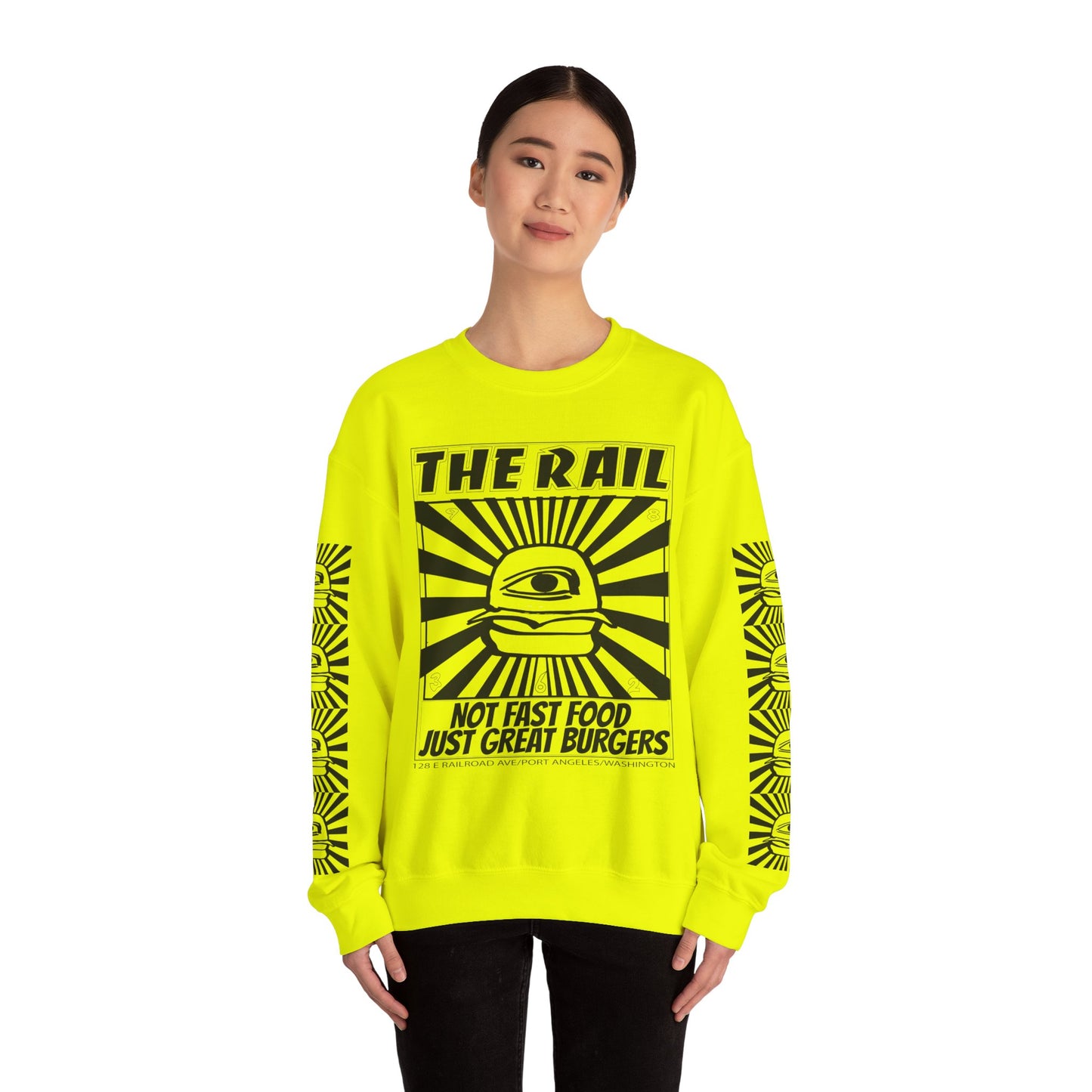 Crewneck Sweatshirt - The Rail All Seeing Eye Burger Design
