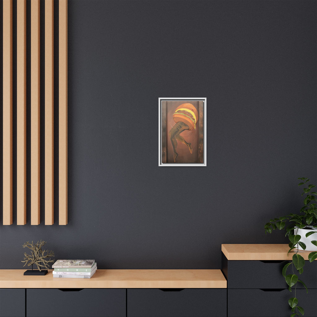 Burger legs Framed Canvas Art —By Larry White