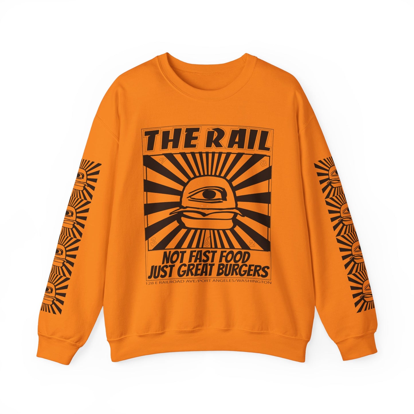 Crewneck Sweatshirt - The Rail All Seeing Eye Burger Design