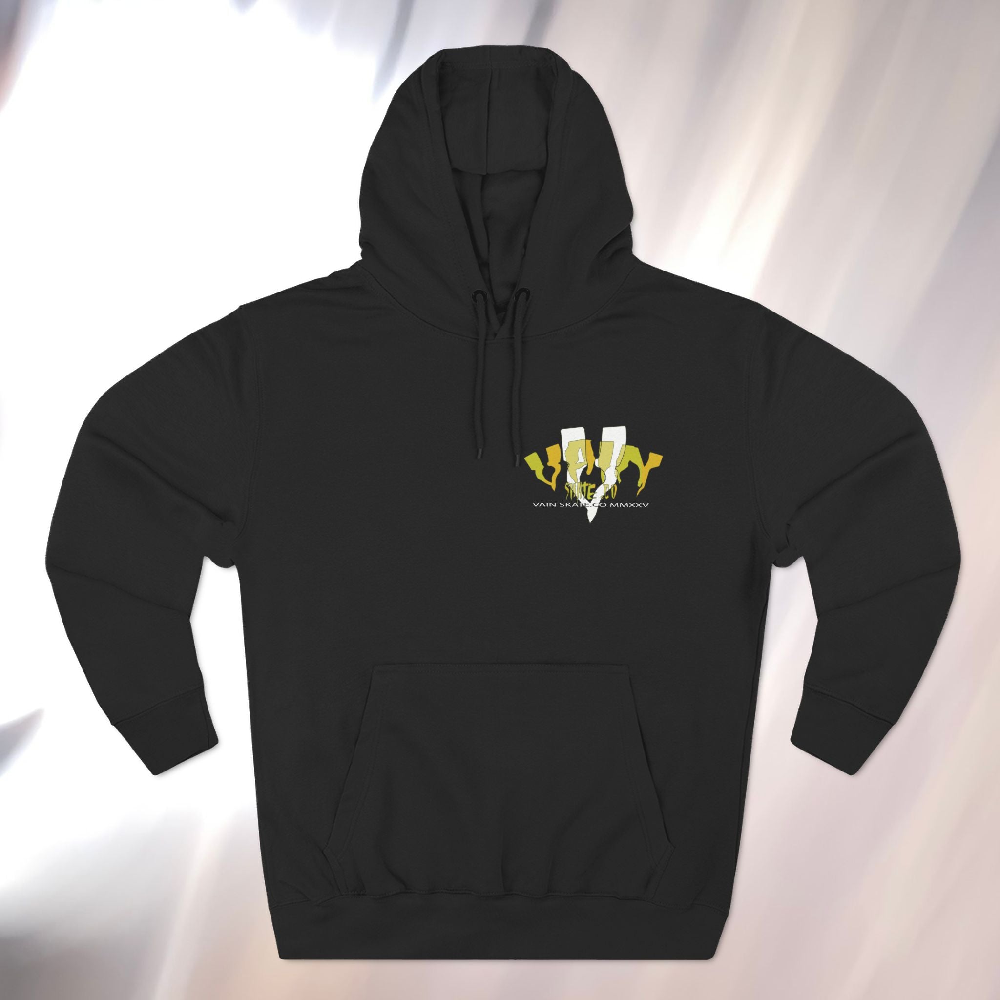 Vain Skate Co inverted skelly Hoodie — Three-Panel Fleece Skateboard Pullover