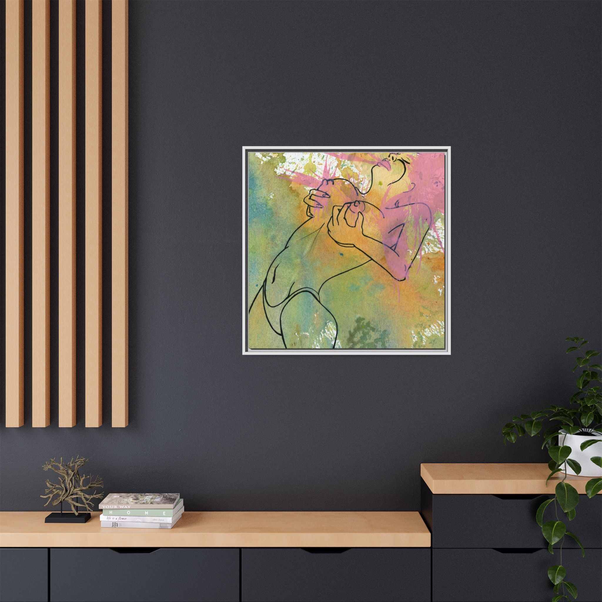 "Pinking" Canvas Framed print By Larry White