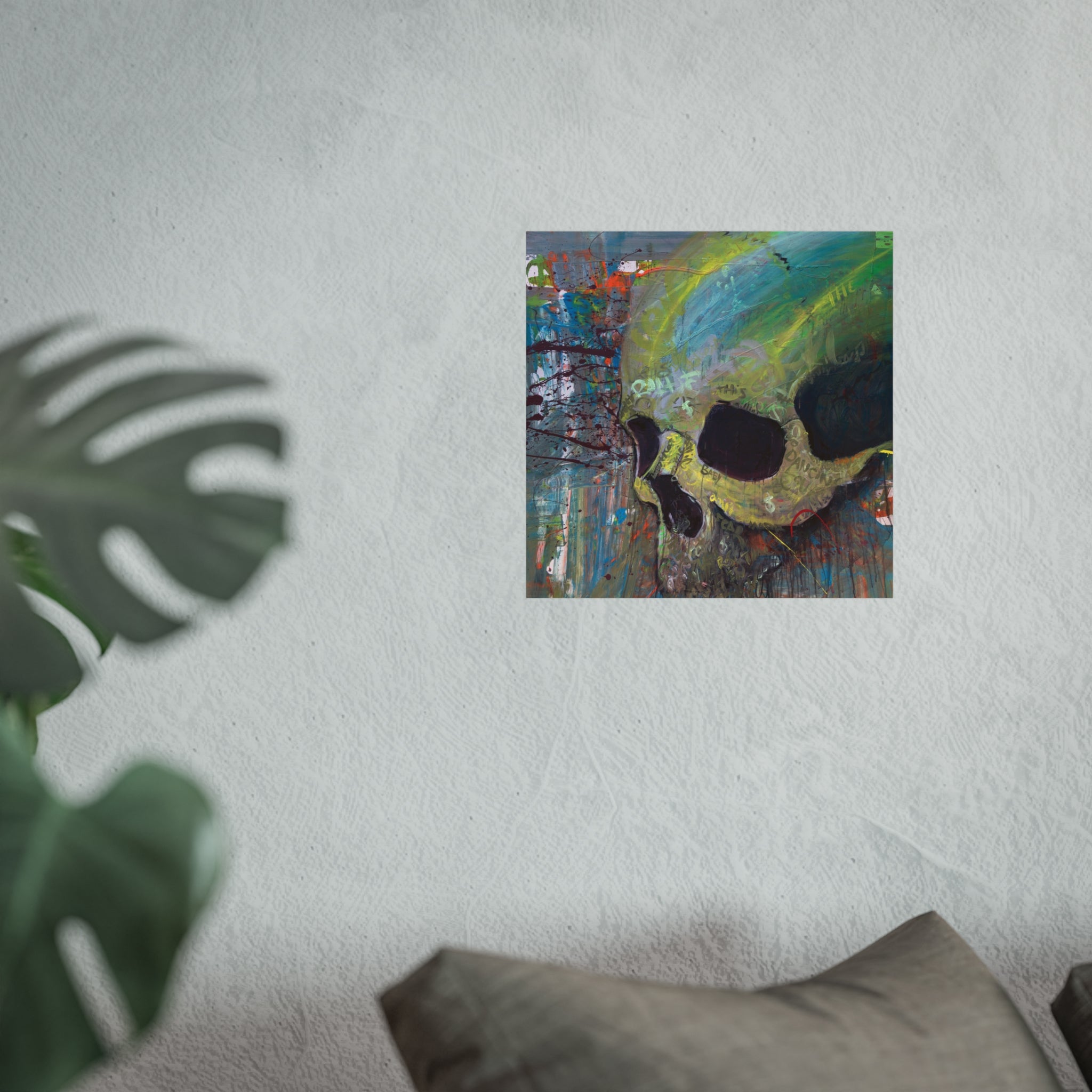 Skull Abstract Fine Art Poster — Colorful Graffiti Skull Wall Art