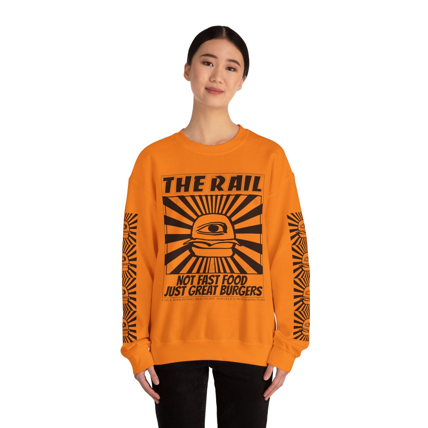 Crewneck Sweatshirt - The Rail All Seeing Eye Burger Design