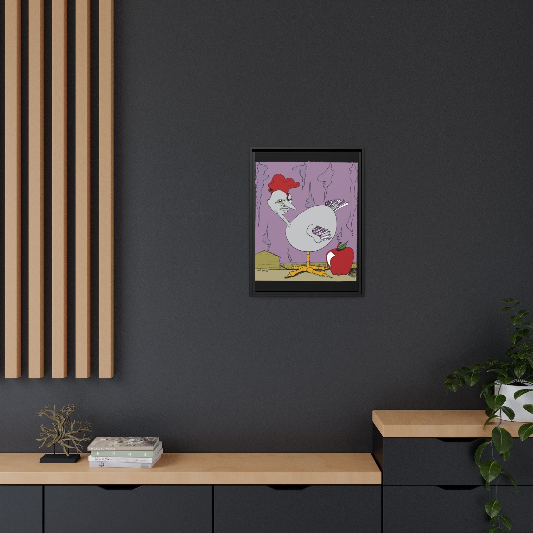 "Ass apple" Framed Canvas Art by Larry White