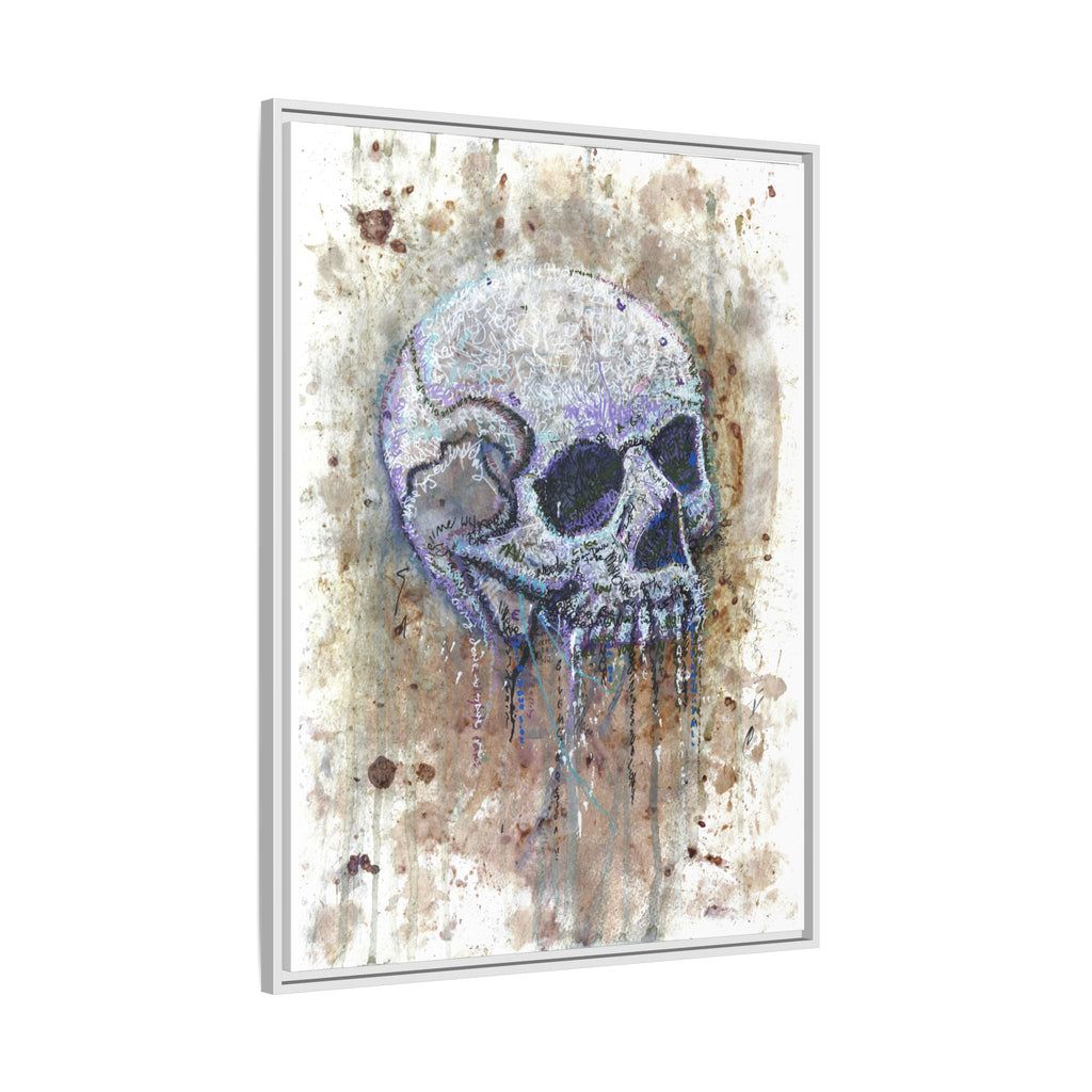 "Albums" Skull Art by Larry White  Framed Matte Canvas —