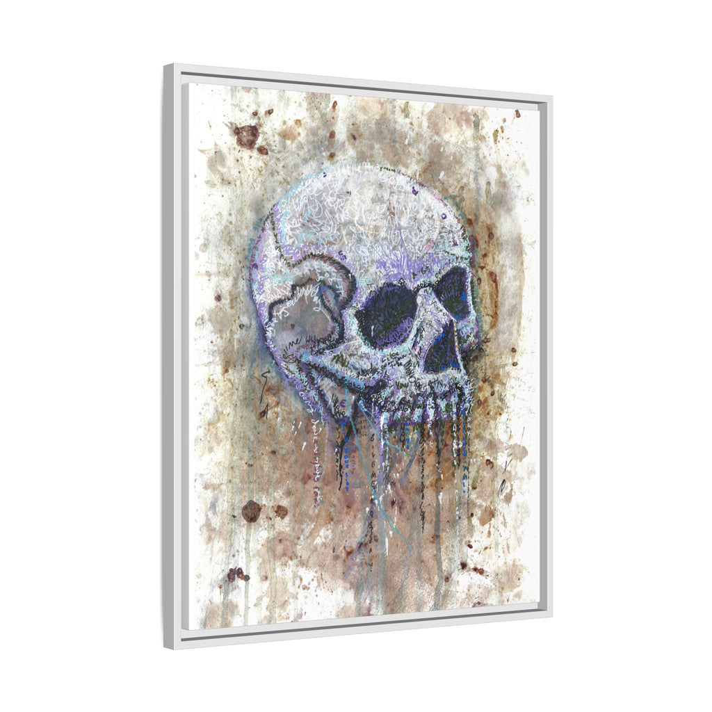 "Albums" Skull Art by Larry White  Framed Matte Canvas —