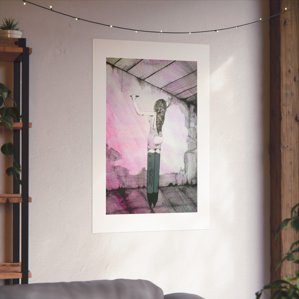 Fine Art Poster — "She Is Sharp" Feminine Illustration by Larry White