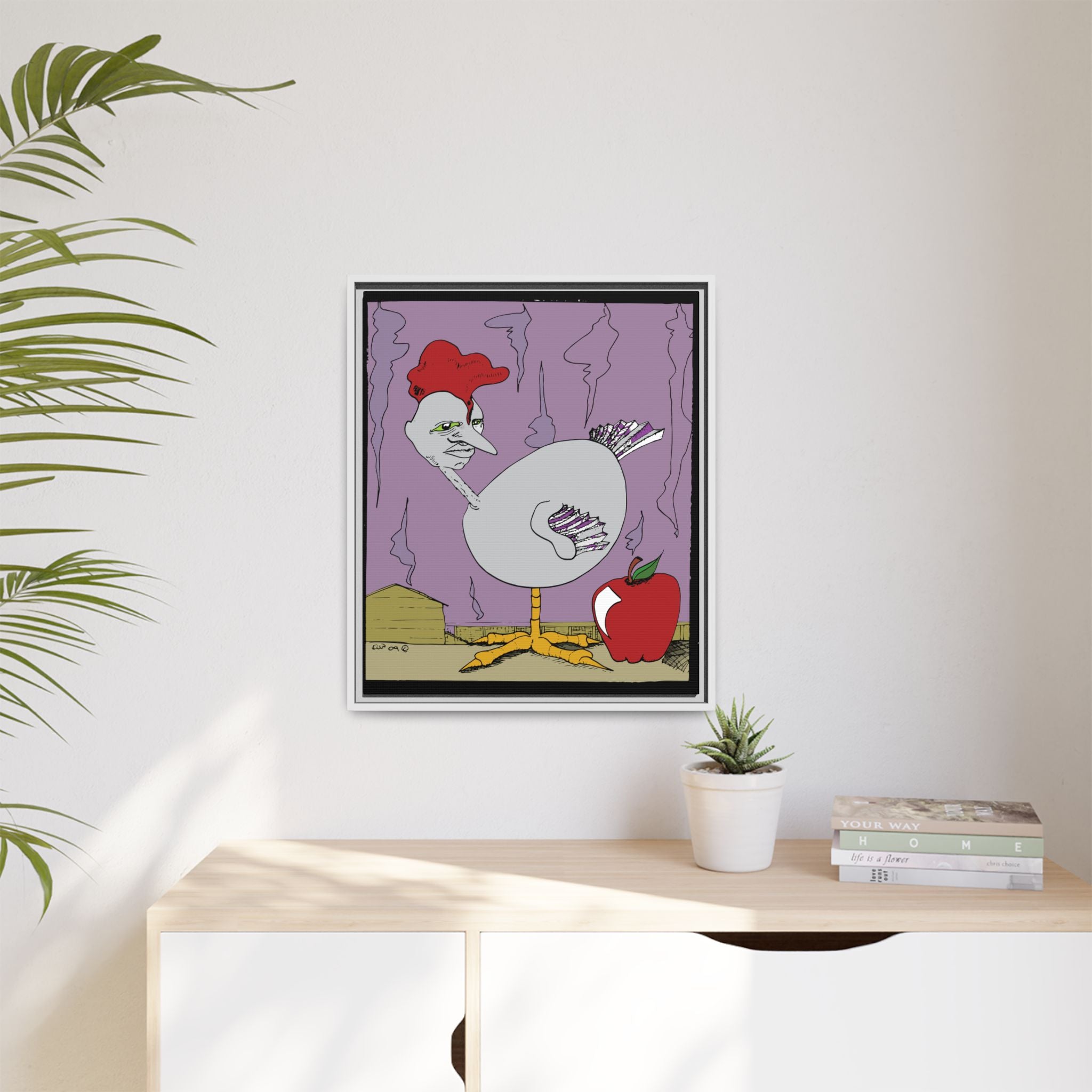 "Ass apple" Framed Canvas Art by Larry White