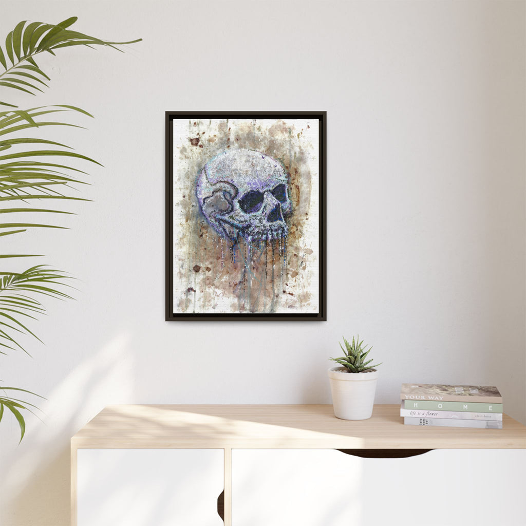 "Albums" Skull Art by Larry White  Framed Matte Canvas —