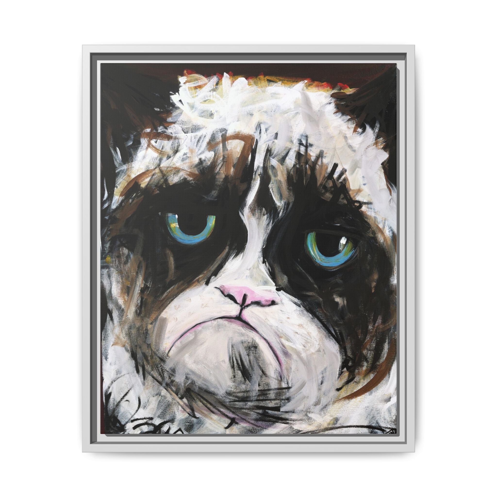 Grumpy Cat Portrait canvas print by Larry White