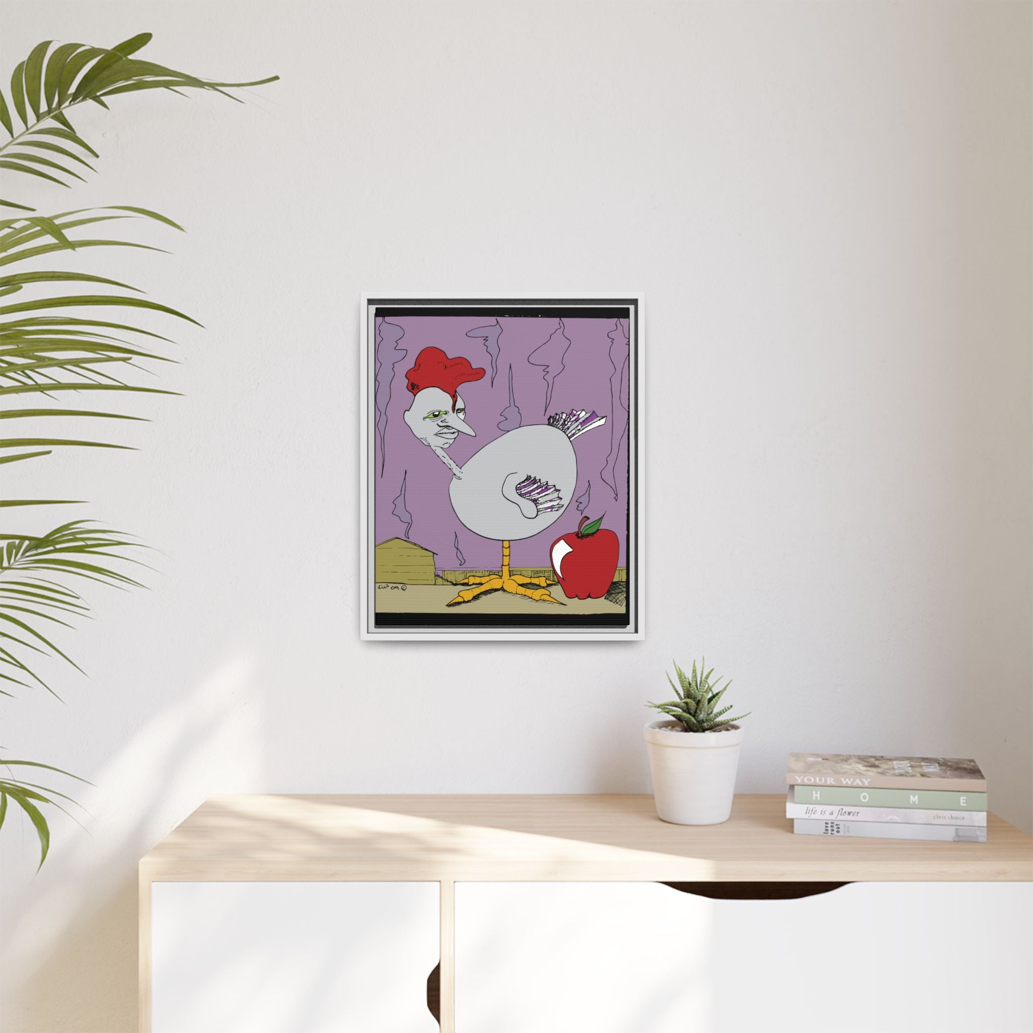 "Ass apple" Framed Canvas Art by Larry White