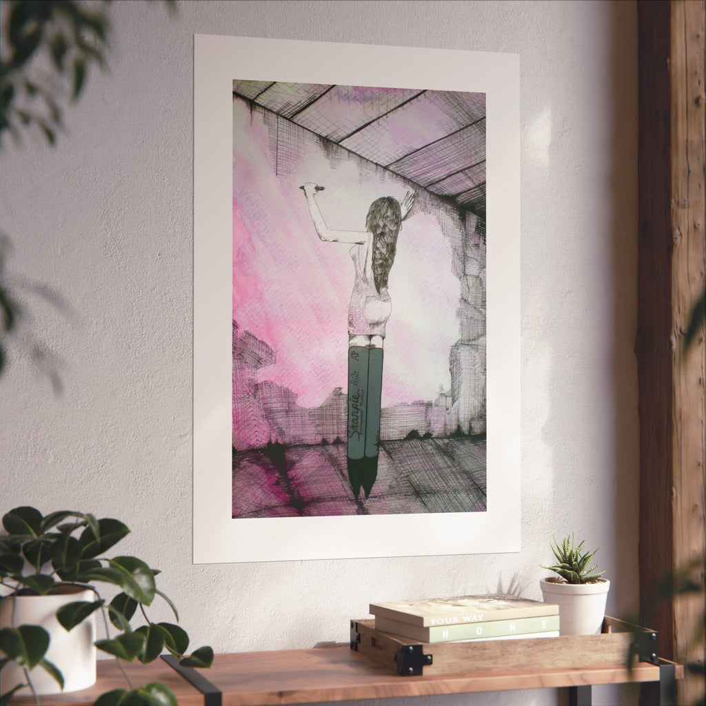 Fine Art Poster — "She Is Sharp" Feminine Illustration by Larry White