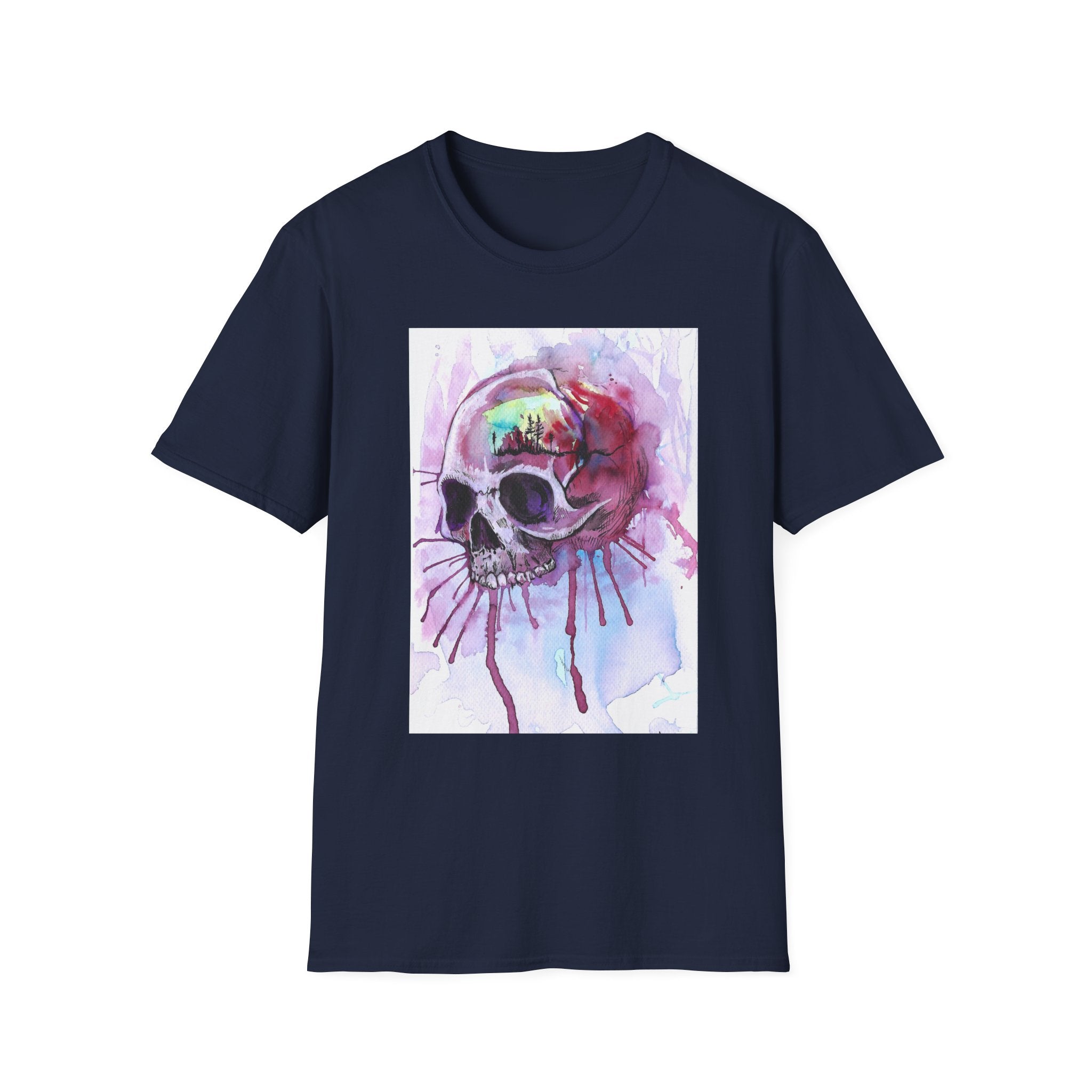 "Sweet Home" Art T-Shirt — Colorful Drip Skull Art Tee