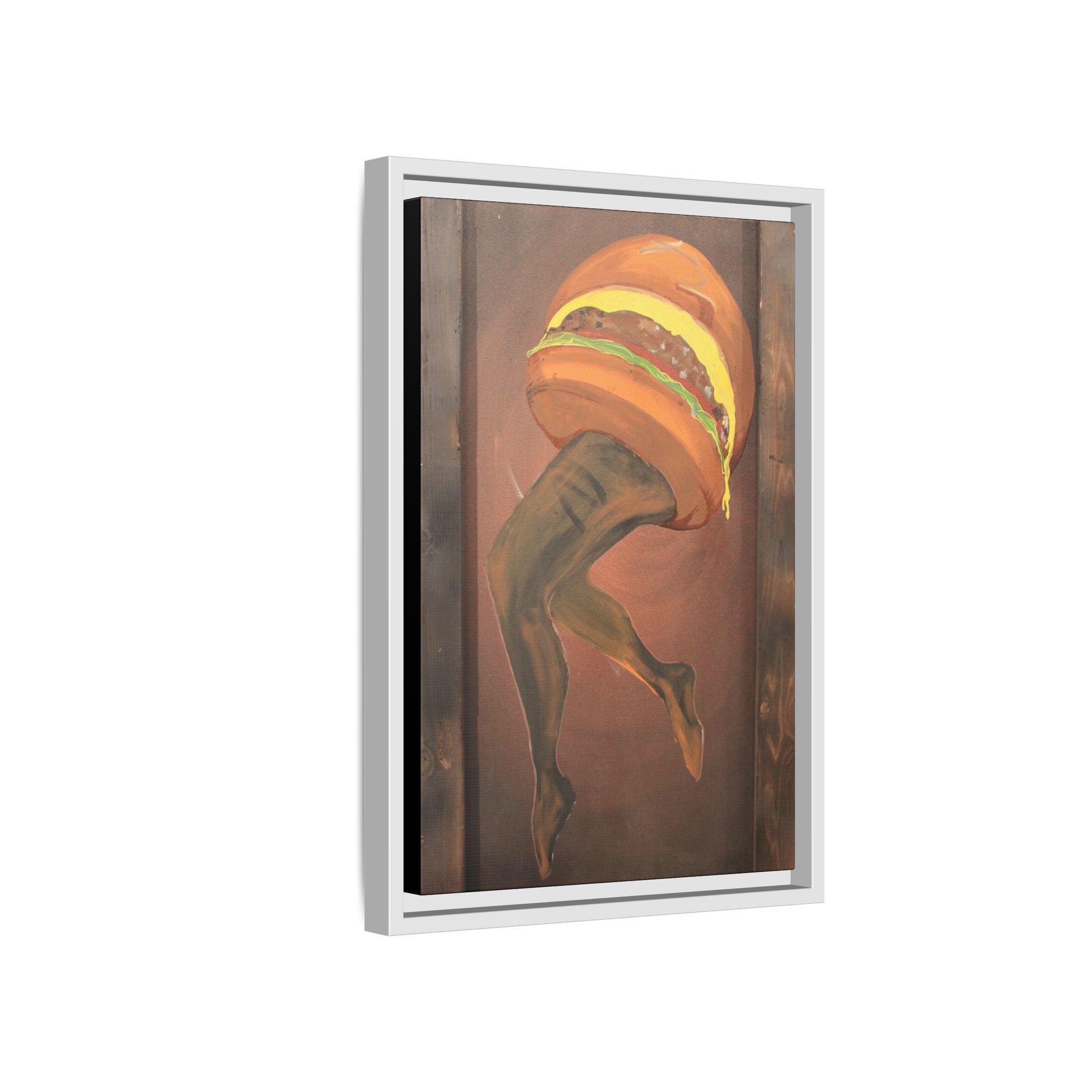 Burger legs Framed Canvas Art —By Larry White