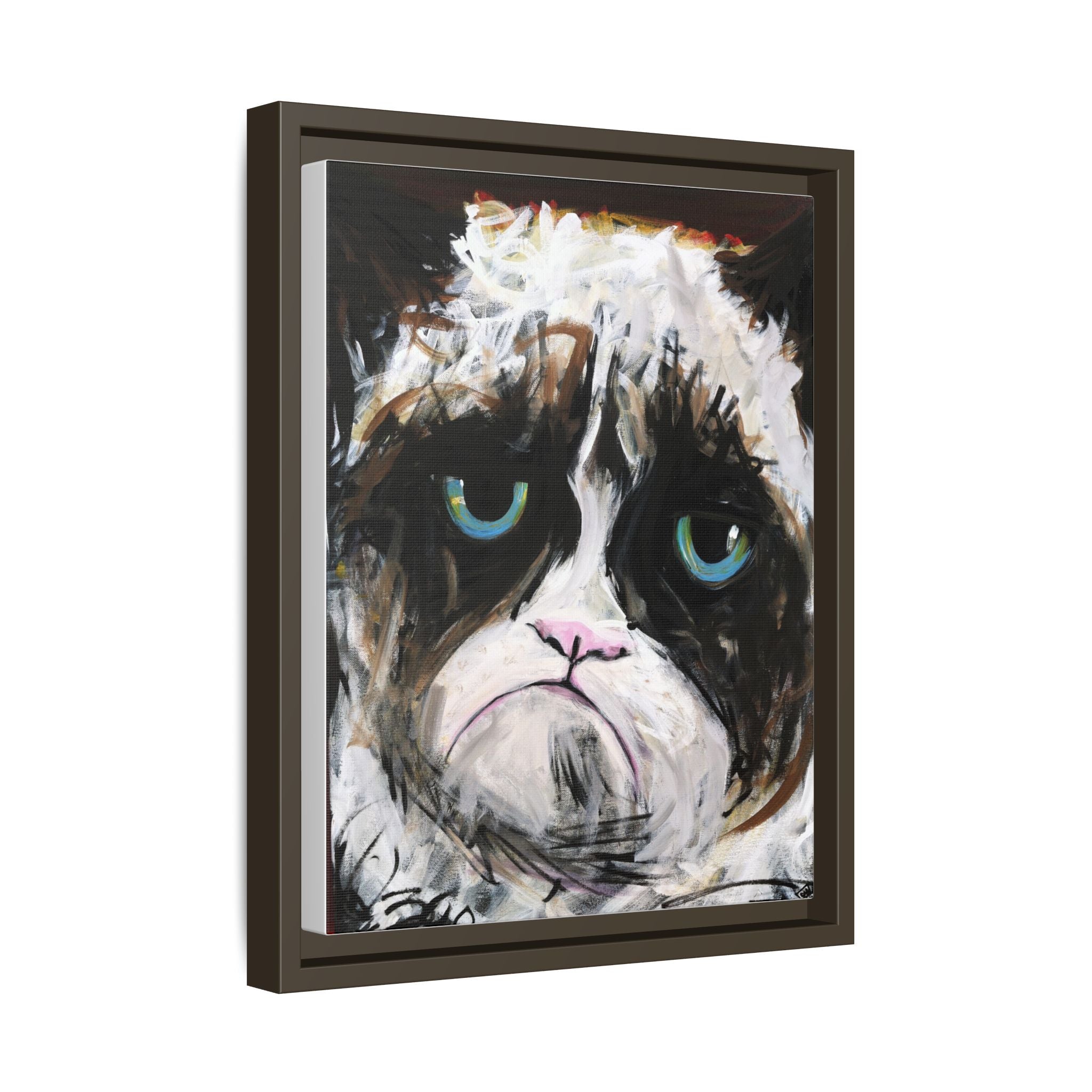 Grumpy Cat Portrait canvas print by Larry White