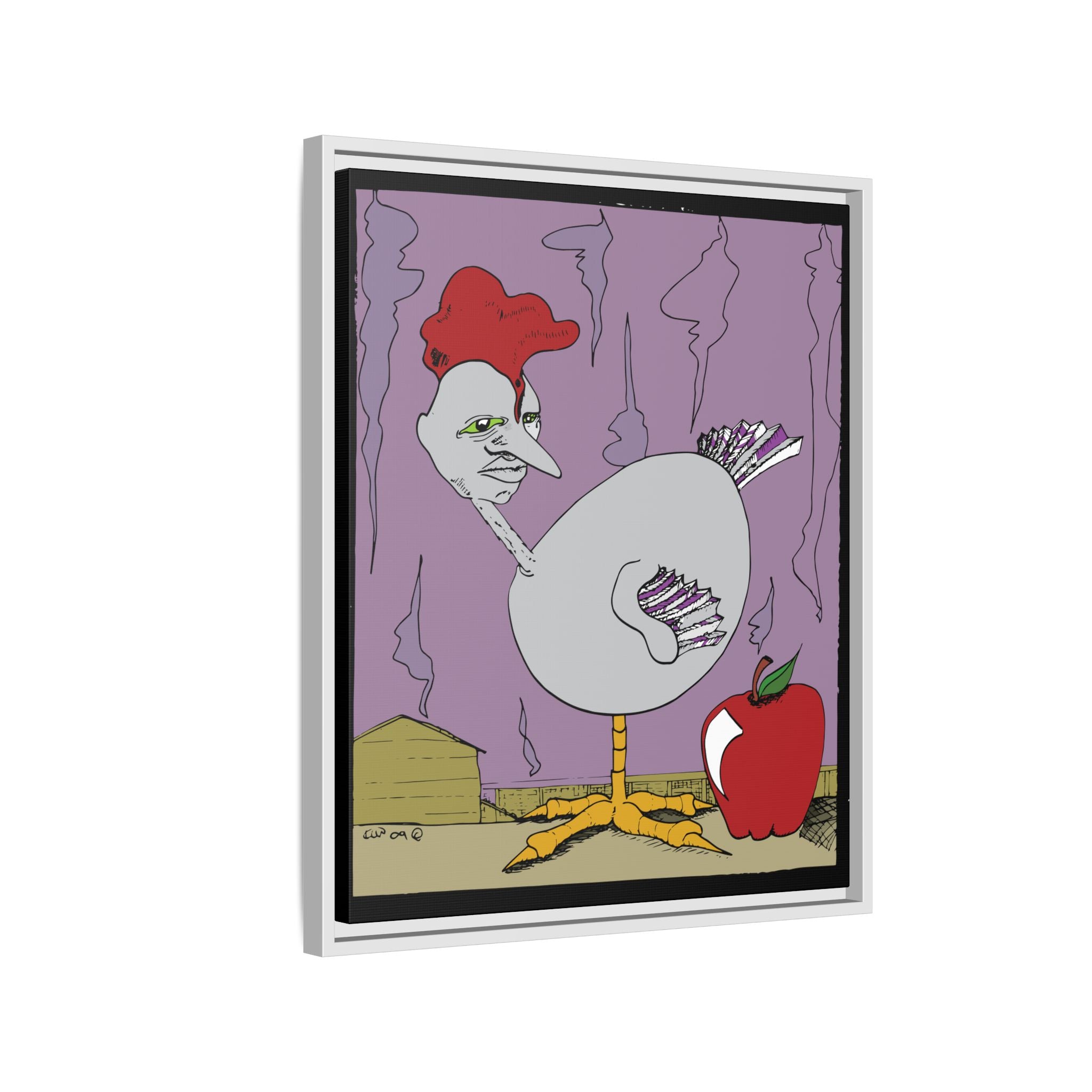 "Ass apple" Framed Canvas Art by Larry White