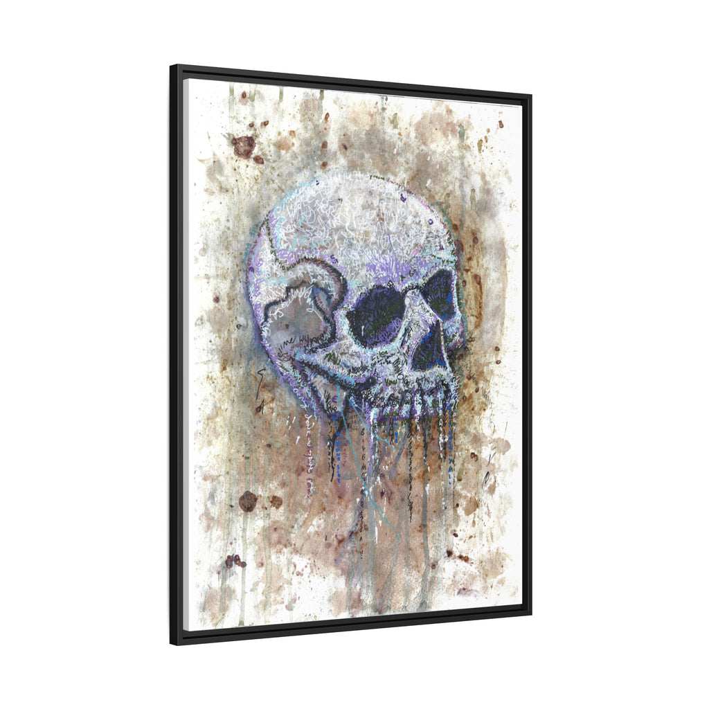 "Albums" Skull Art by Larry White  Framed Matte Canvas —